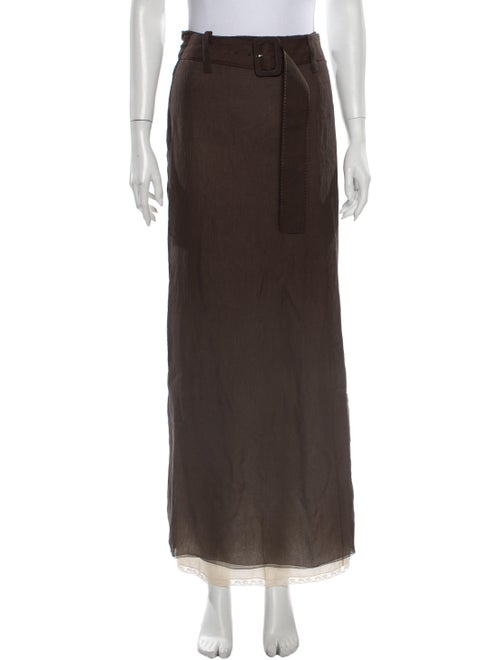 Prada Silk Long Skirt w/ Tags Brown