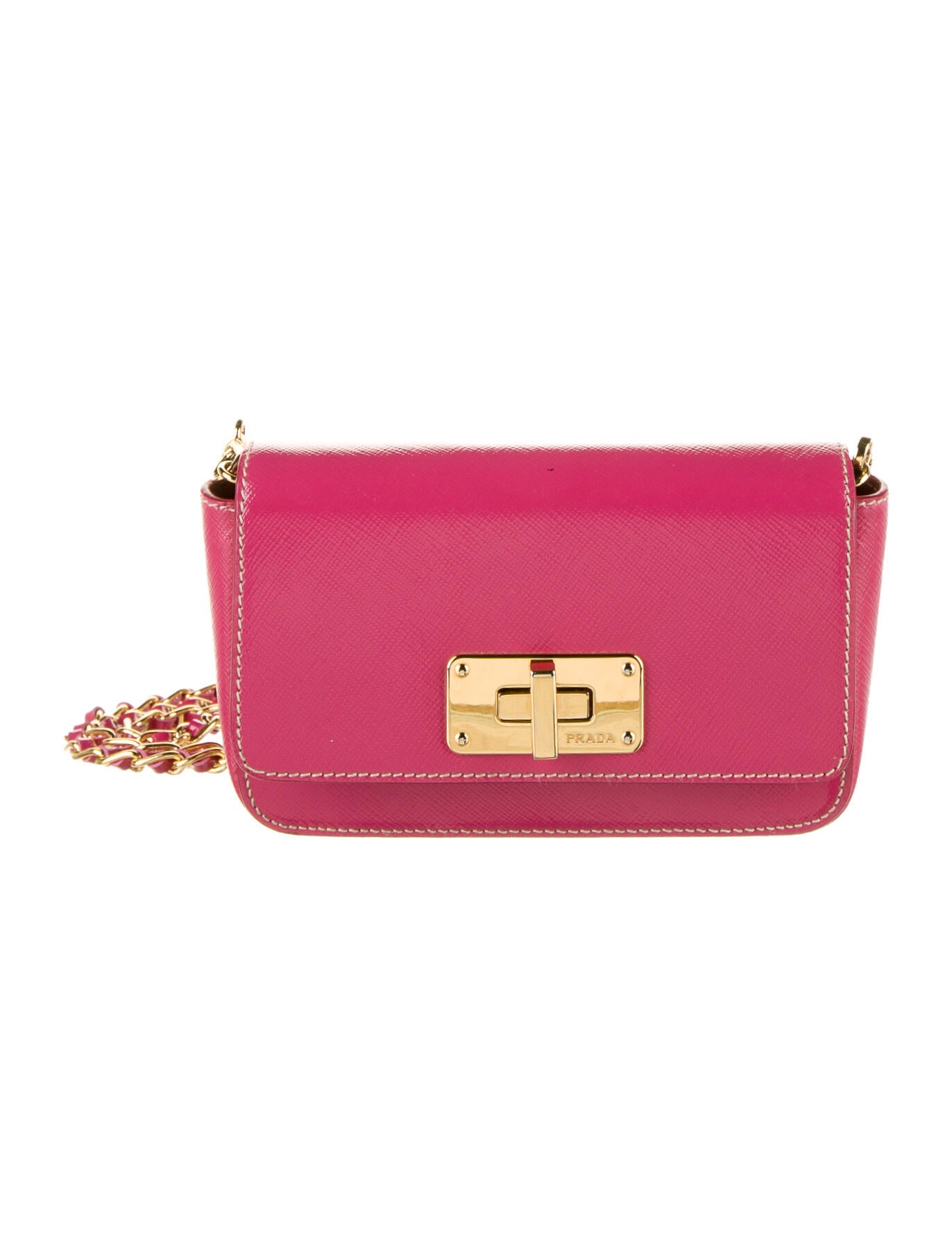 Prada Saffiano Vernice Crossbody Bag - Pink Crossbody Bags