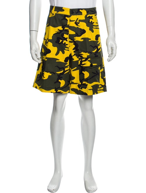 Prada Printed Athletic Shorts Yellow