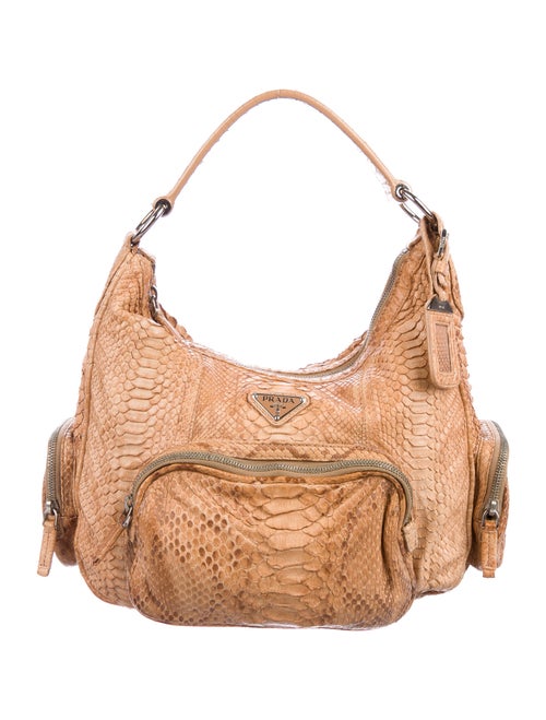 Prada Pitone Cargo Hobo Silver