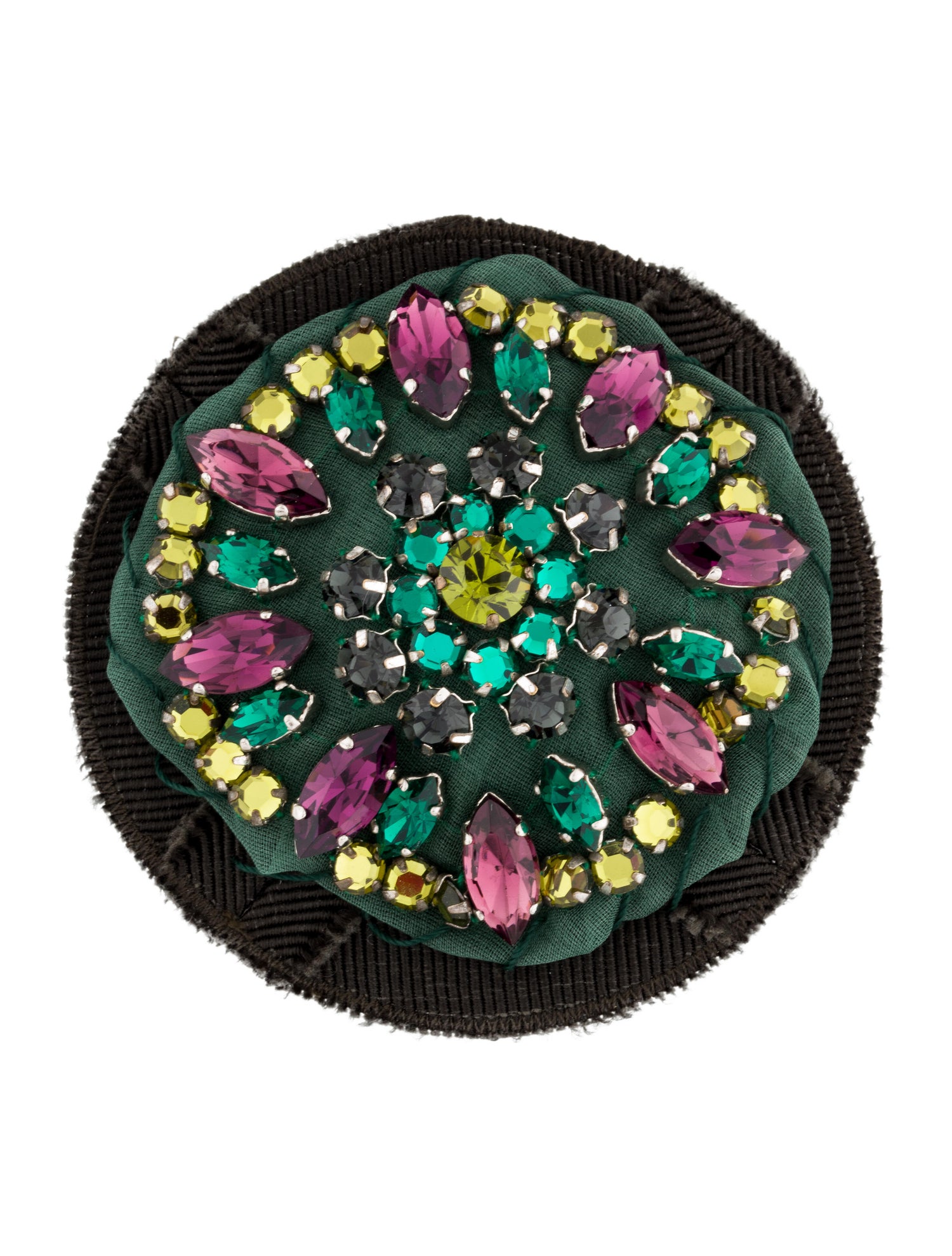 Prada Crystal & Fabric Brooch Brooches The RealReal