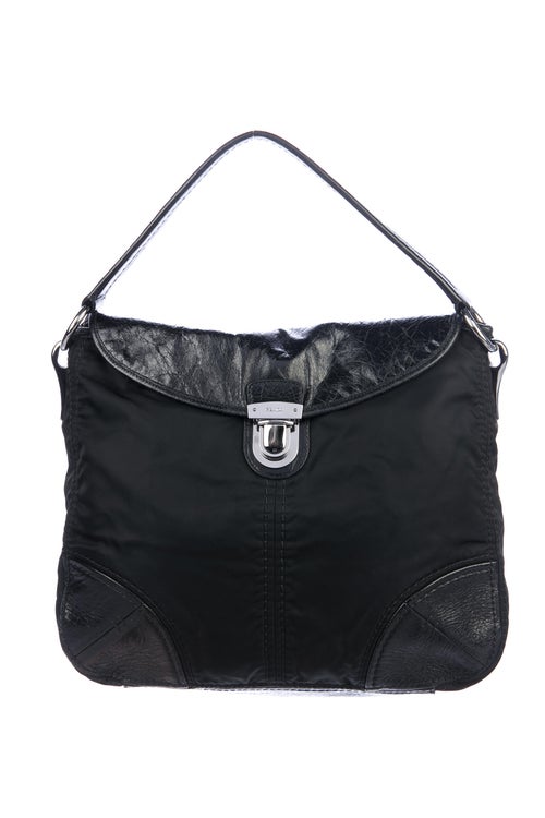 Prada Vitello & Tessuto Hobo Nero