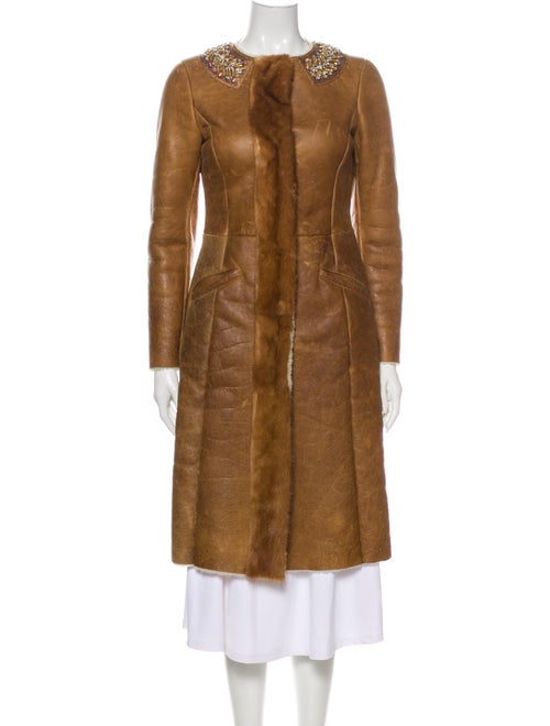 Prada Shearling Coat Brown