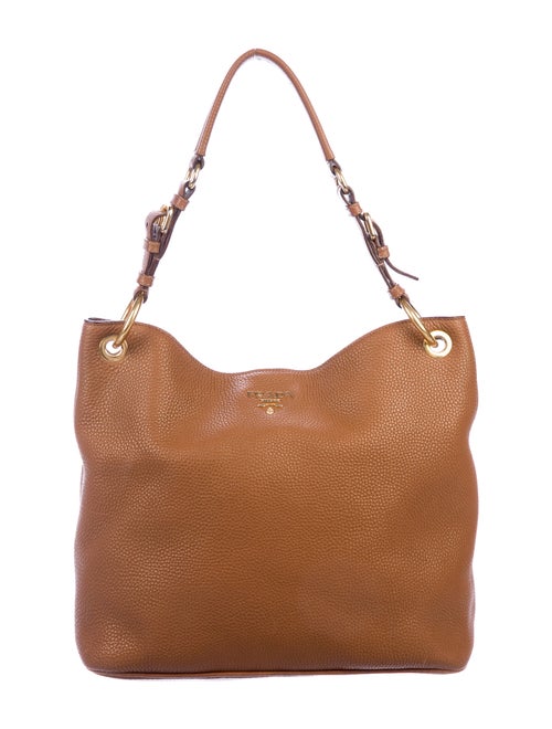 Prada Vitello Daino Hobo Gold