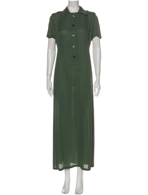 Prada Silk Long Dress Green