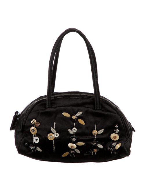 Prada Mini Embellished Satin Bag Black