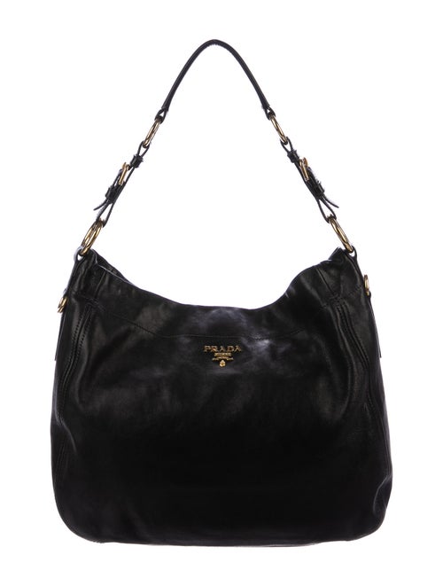 Prada Vitello Hobo Black