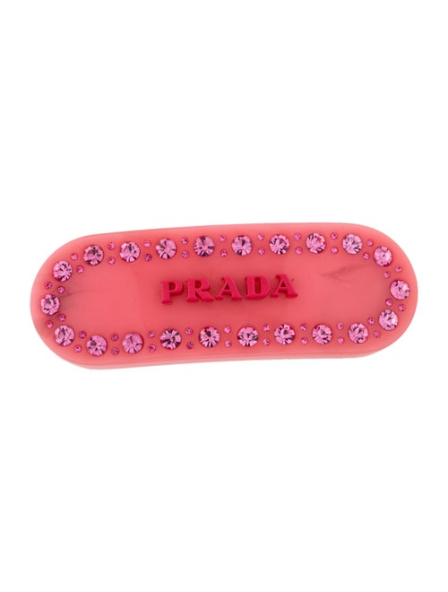 Prada Embellished Hair Clip Pink