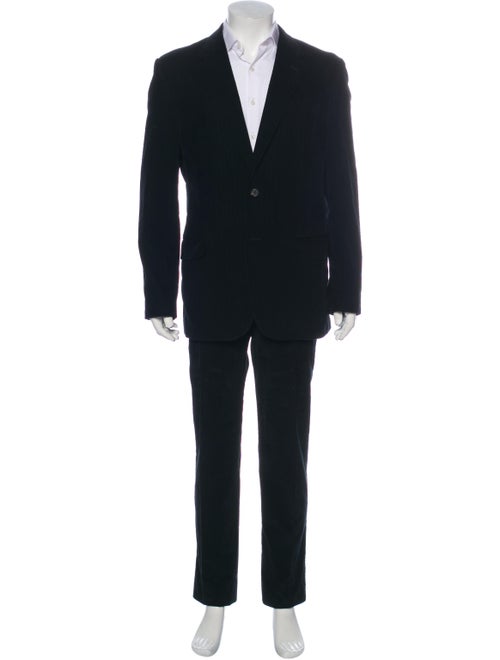 Prada Corduroy Striped Two-Piece Suit Black