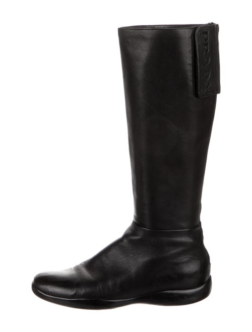 Prada Leather Riding Boots Black