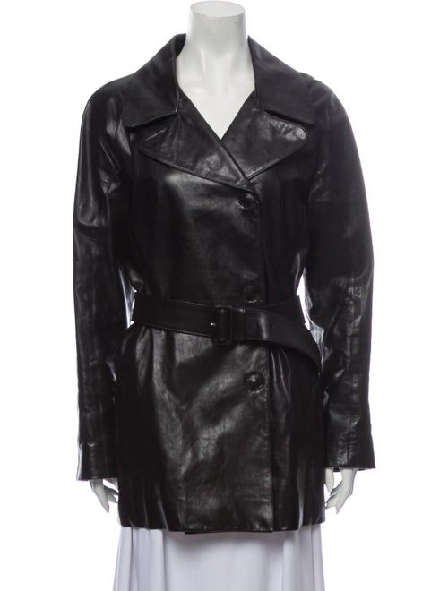 Prada Leather Trench Coat Black