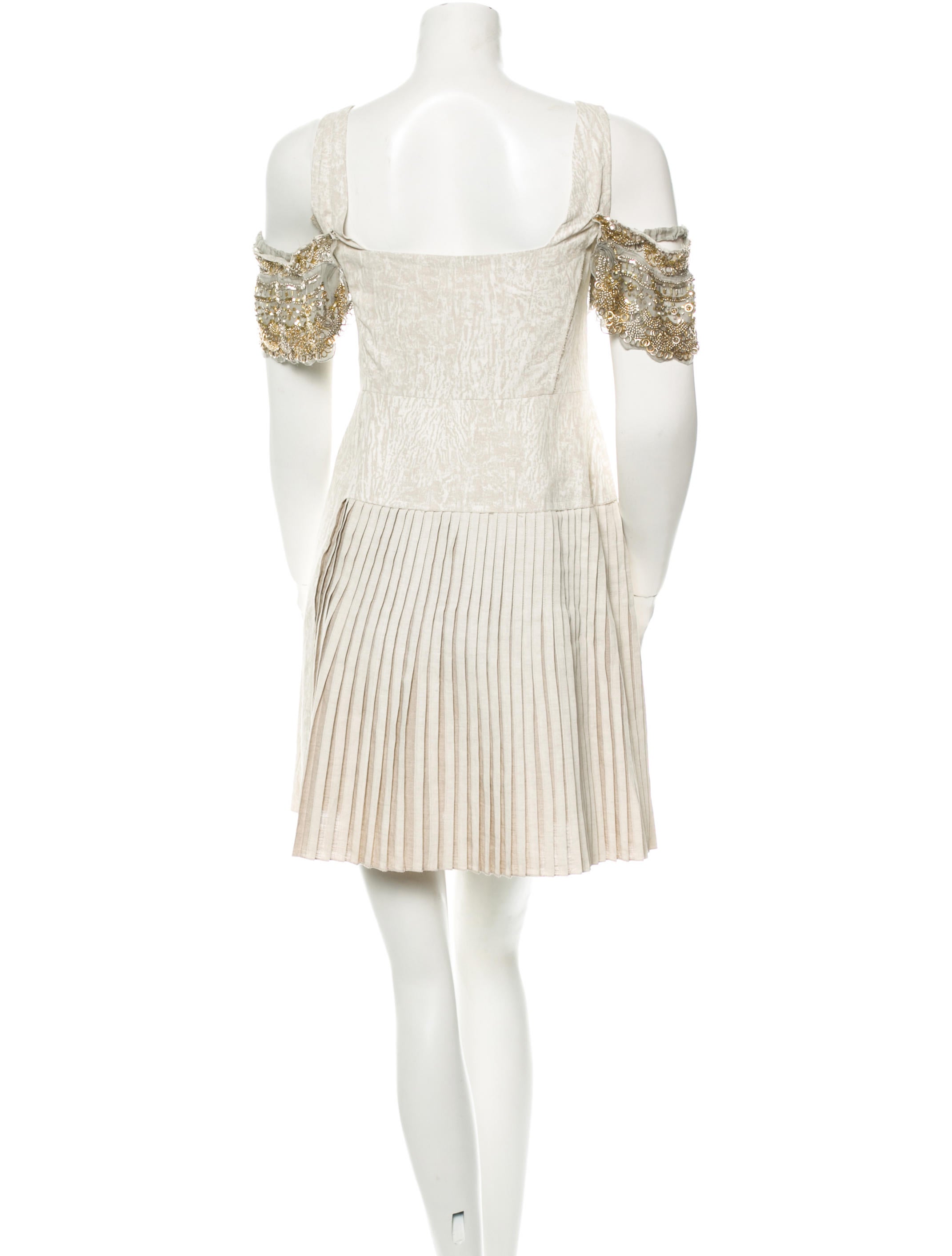 embellished linen dress