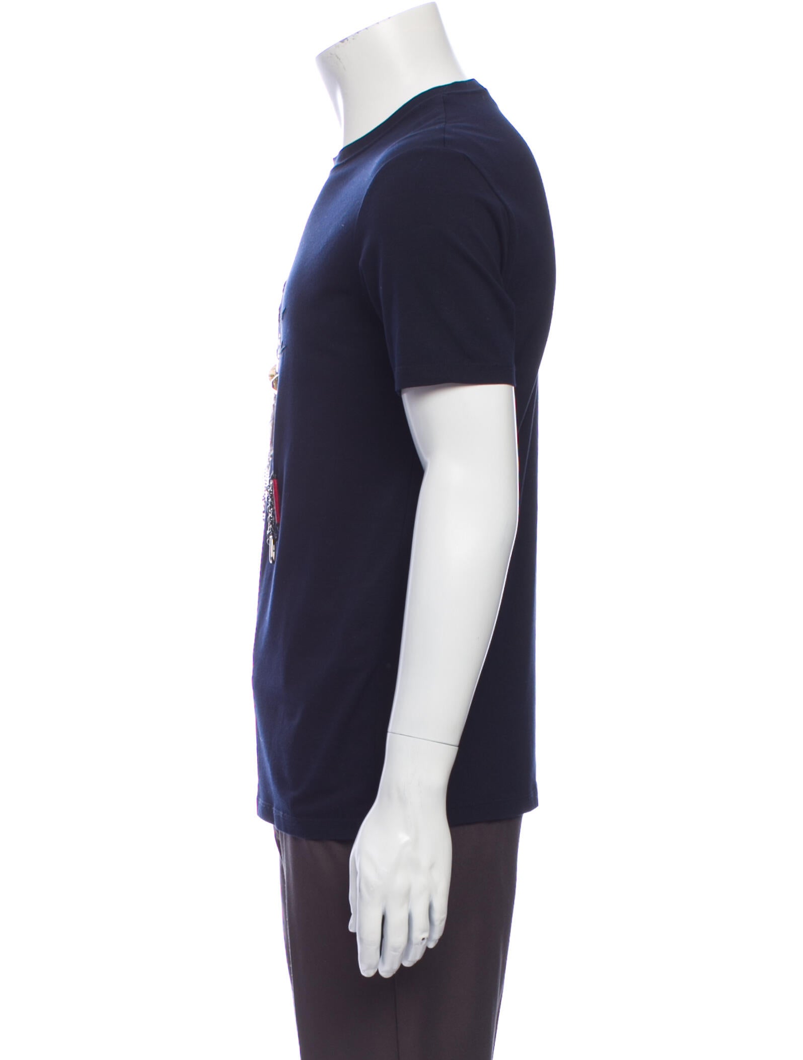 Prada Embellished Robot Appliqué Graphic Print T-Shirt - Blue T