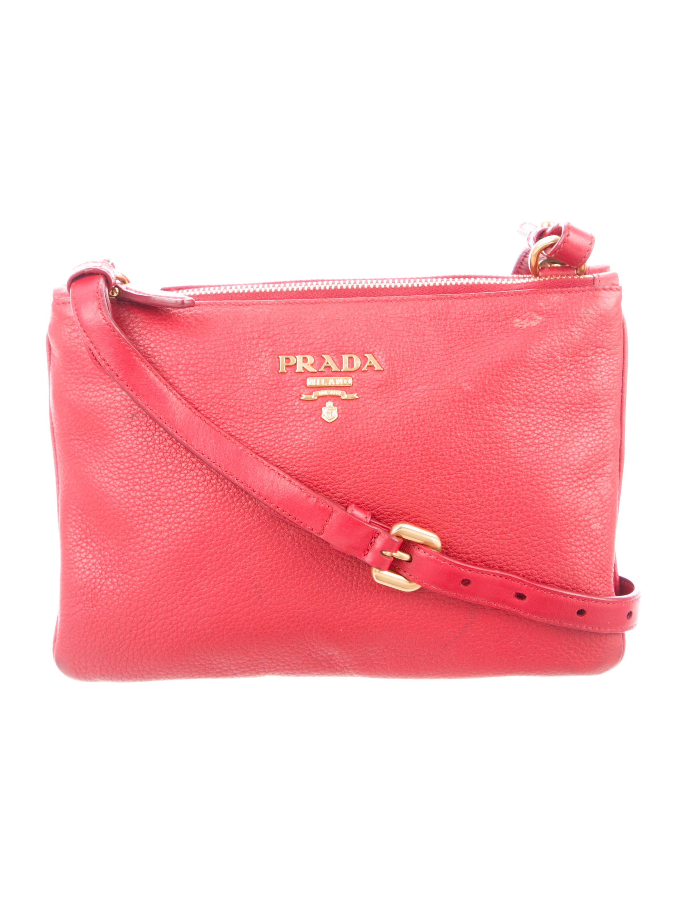 Prada Vitello Daino Crossbody Bag Red Crossbody Bags, Handbags