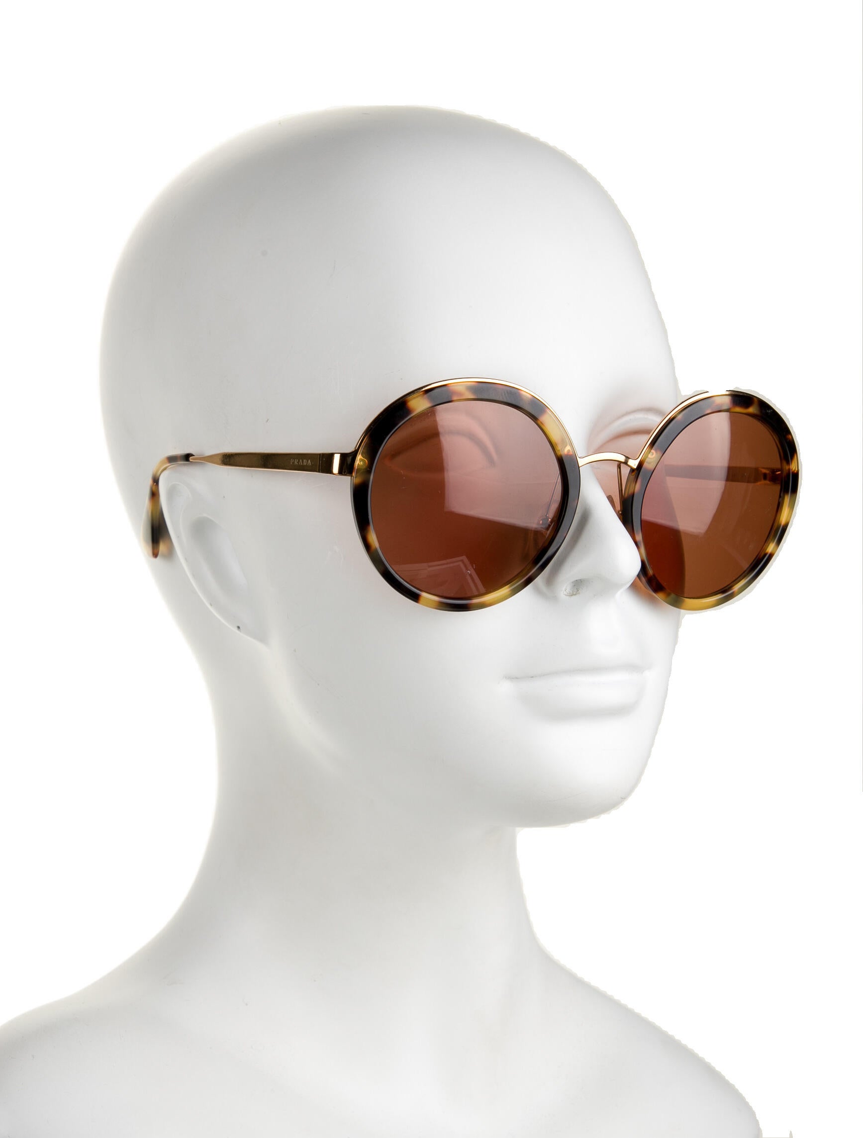prada round mirrored sunglasses
