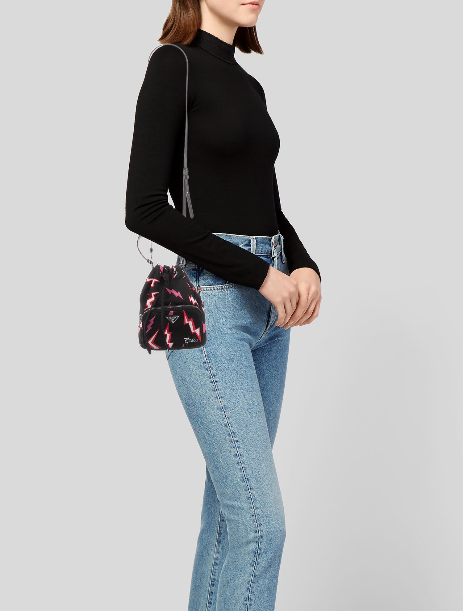 Prada x Universal Frankenstein Tessuto Lightning Bolt Bag - Black