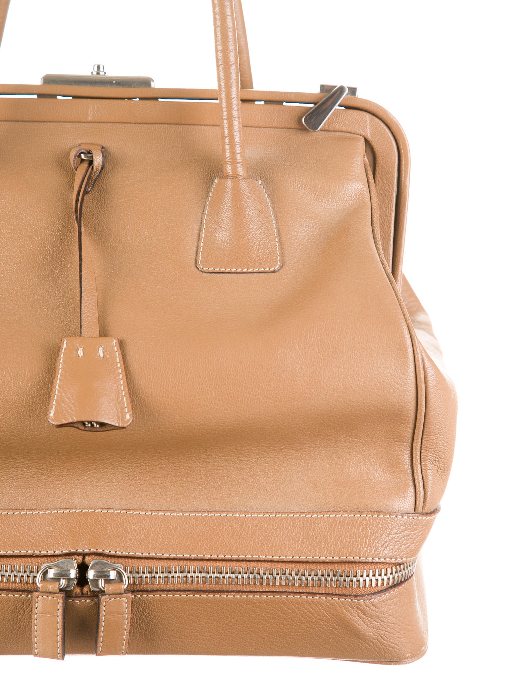 Prada Madras Cerniera Doctor Bag - Brown Handle Bags, Handbags