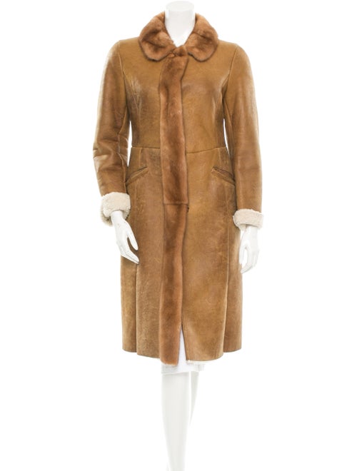 Prada Shearling Coat Brown