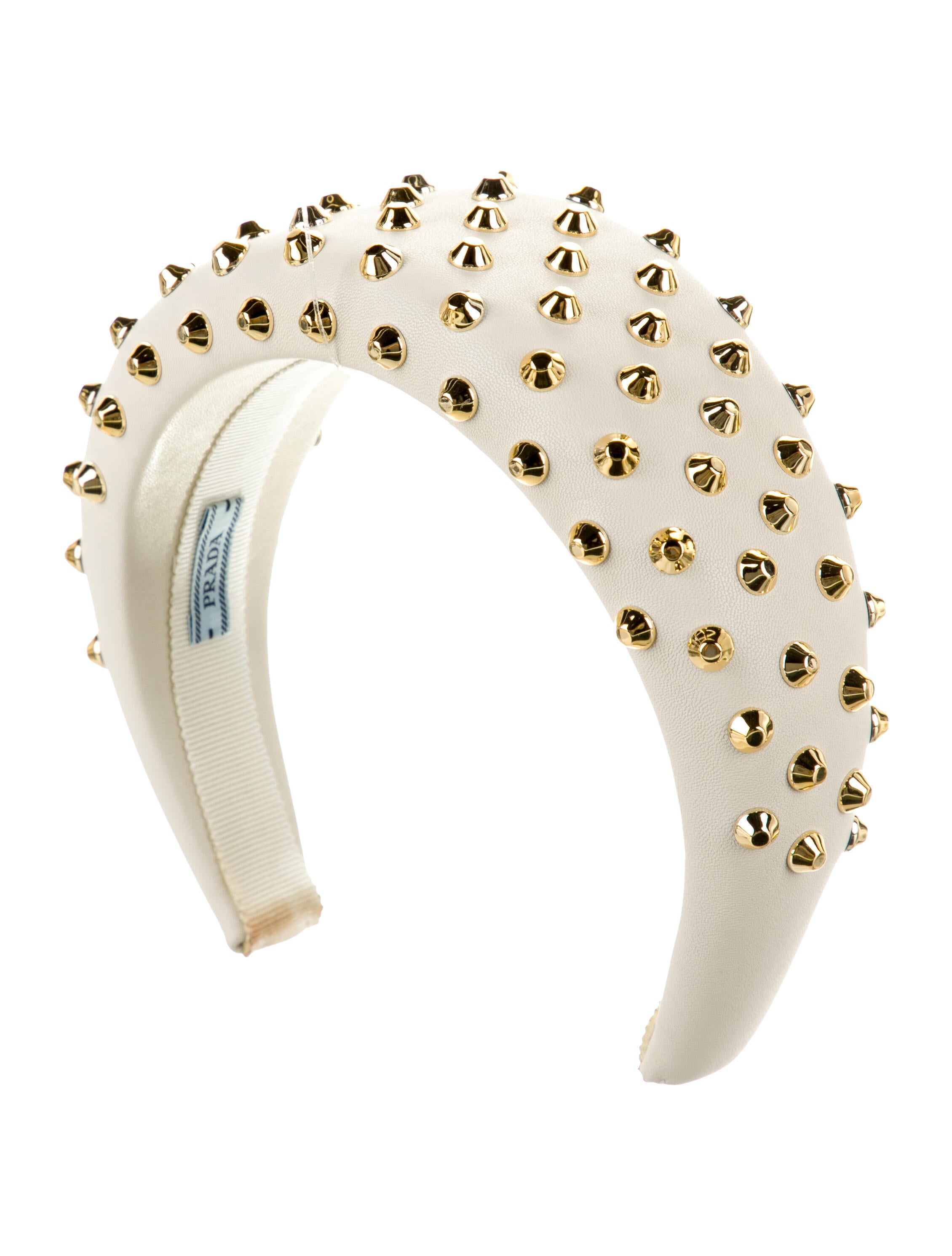 prada studded leather headband