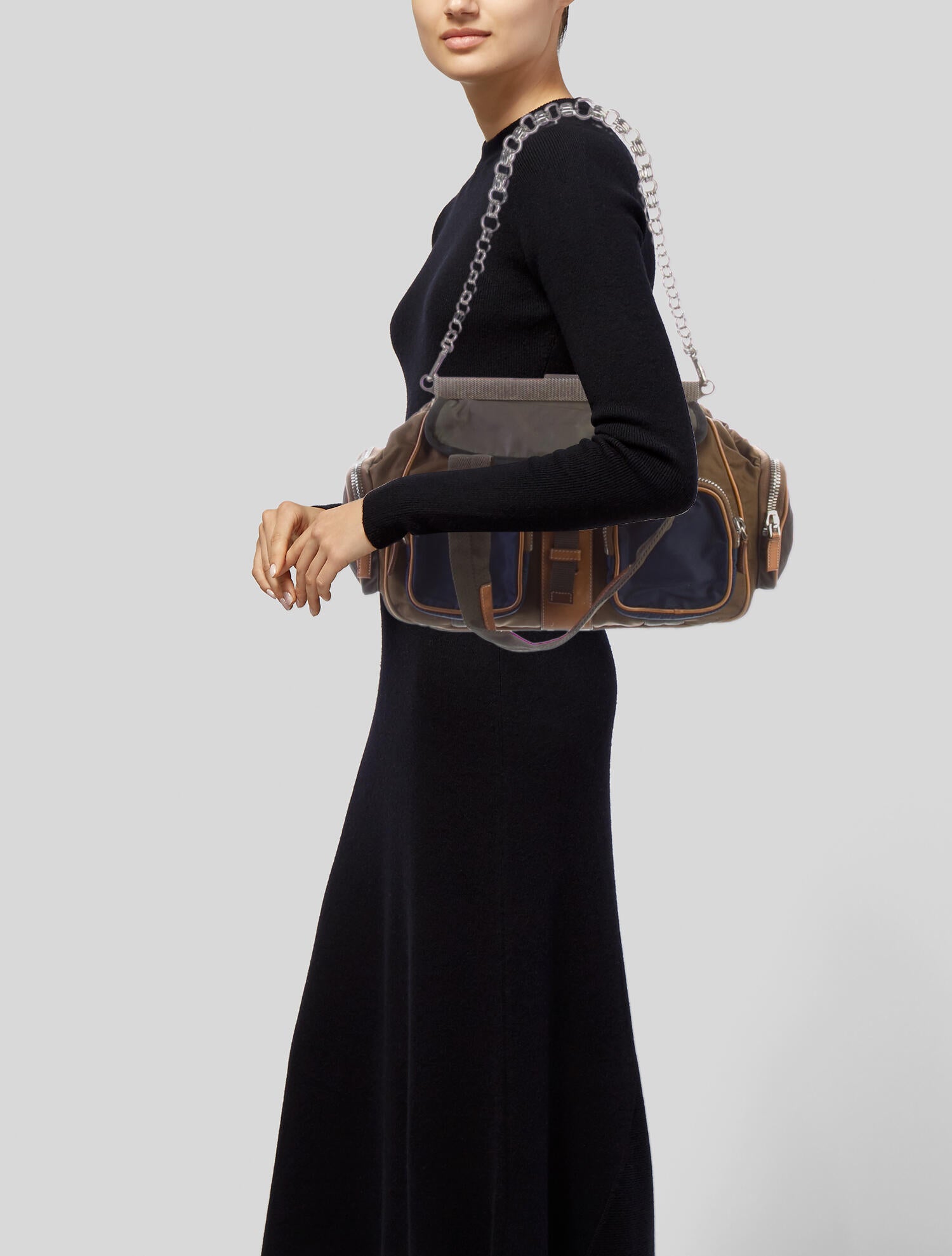 Prada Tessuto Active Frame Bag - Neutrals Handle Bags, Handbags