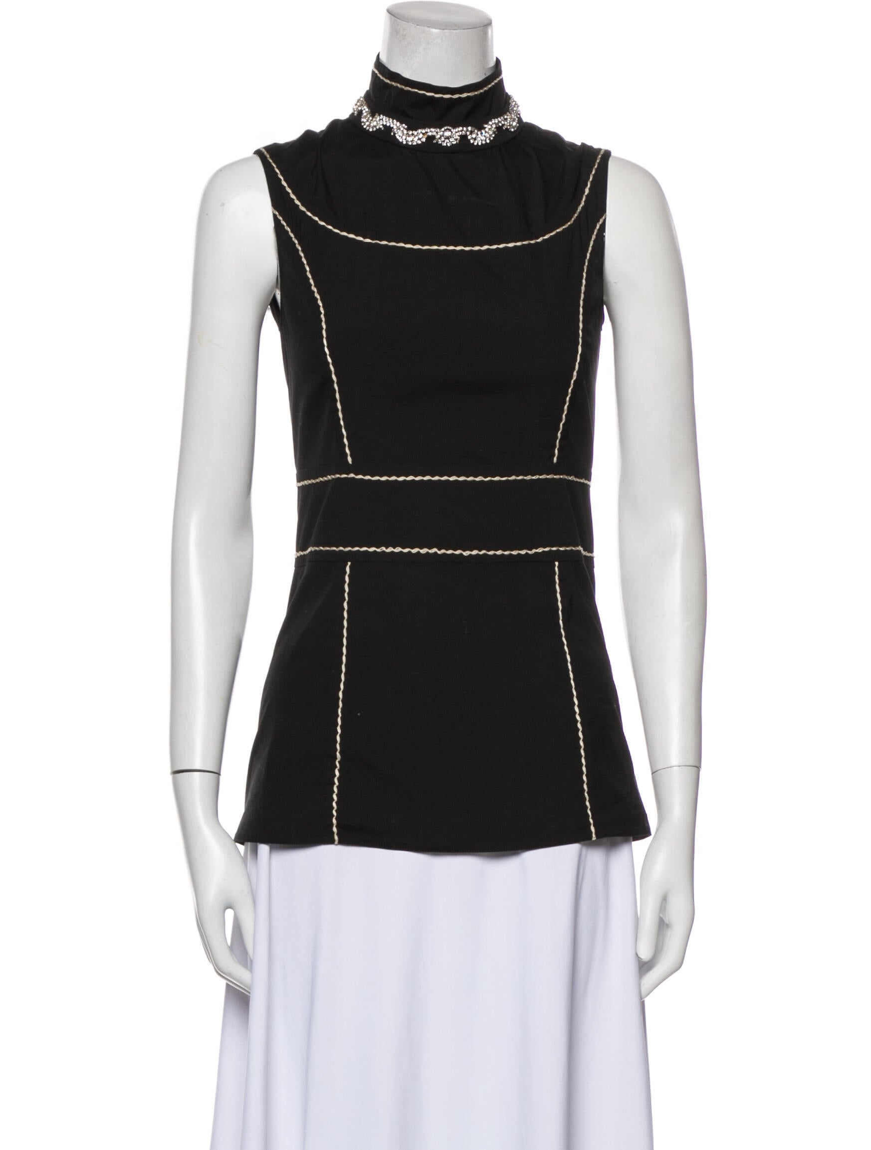 Prada Turtleneck Sleeveless Blouse