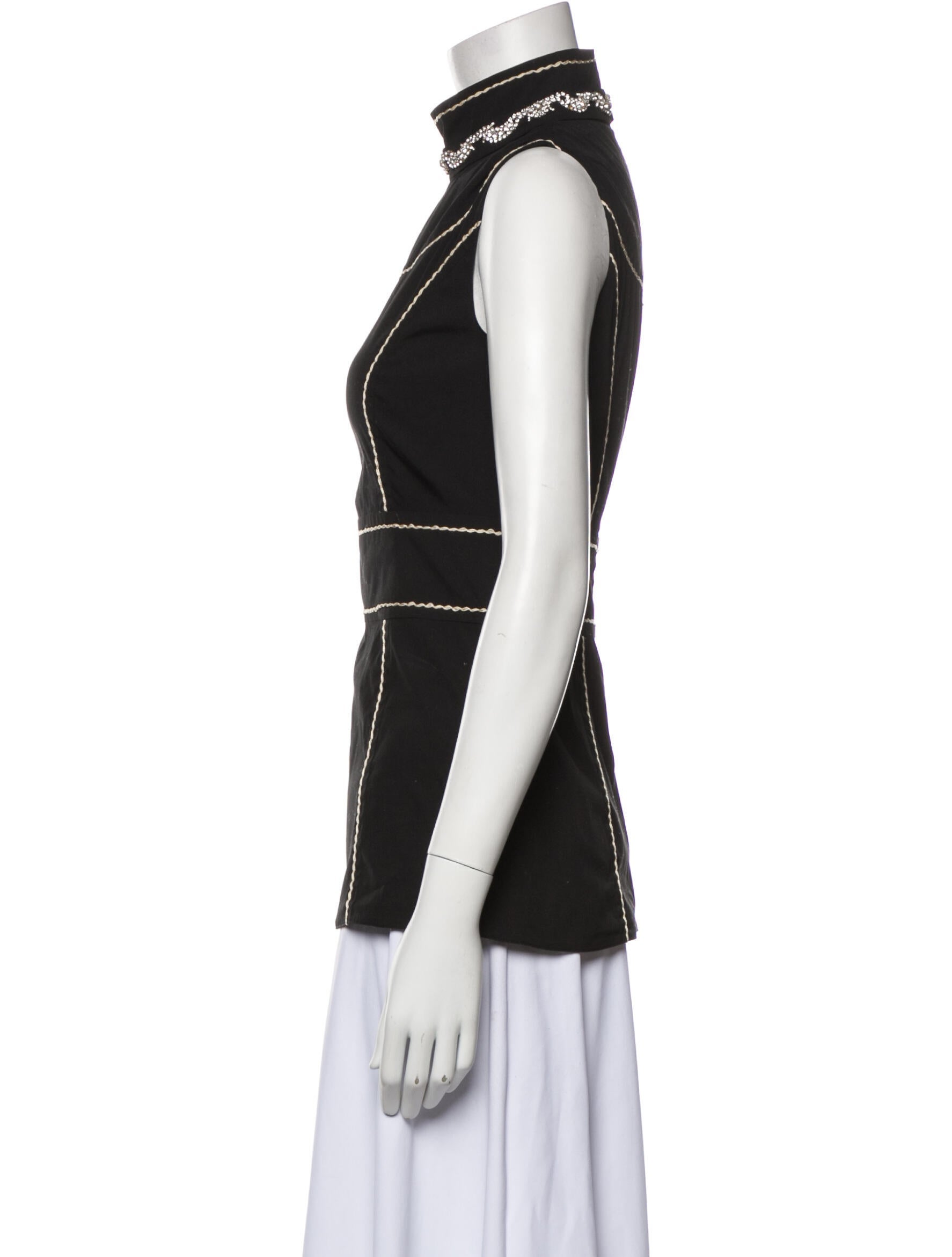 Prada Turtleneck Sleeveless Blouse