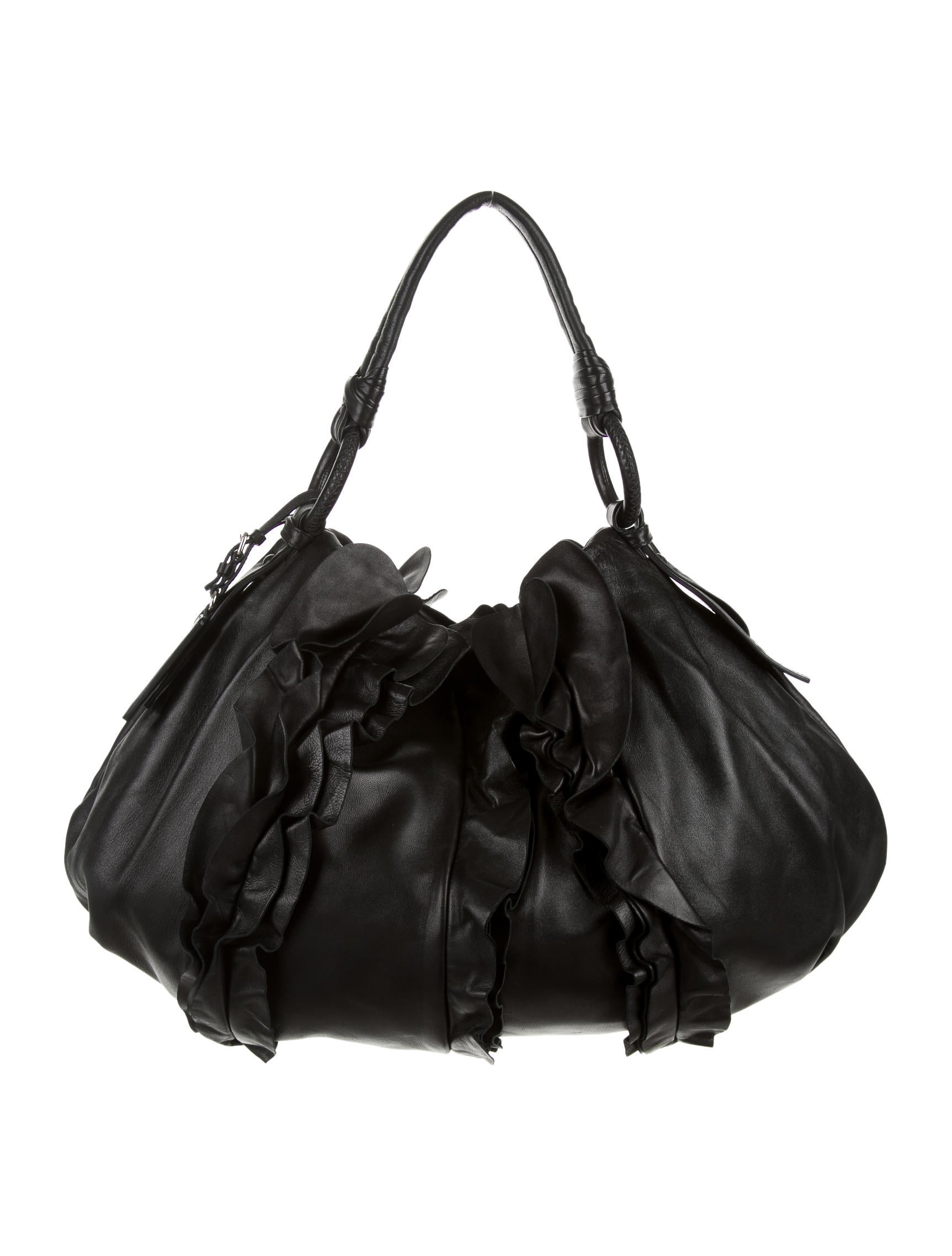 Prada Nappa Ruffle Hobo Handbags PRA60997 The RealReal