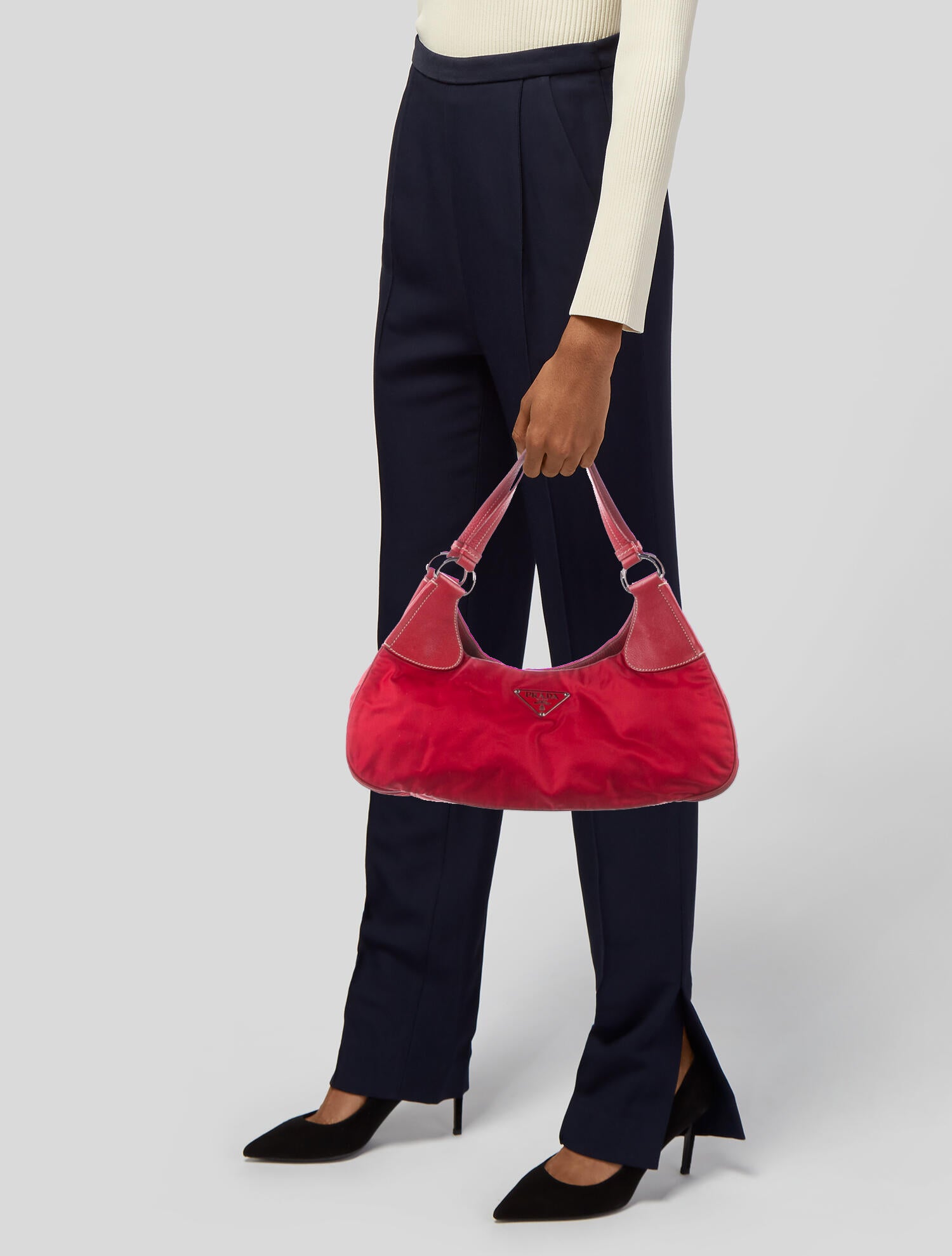 Prada Tessuto Hamal Small Shoulder Bag - Red Shoulder Bags 
