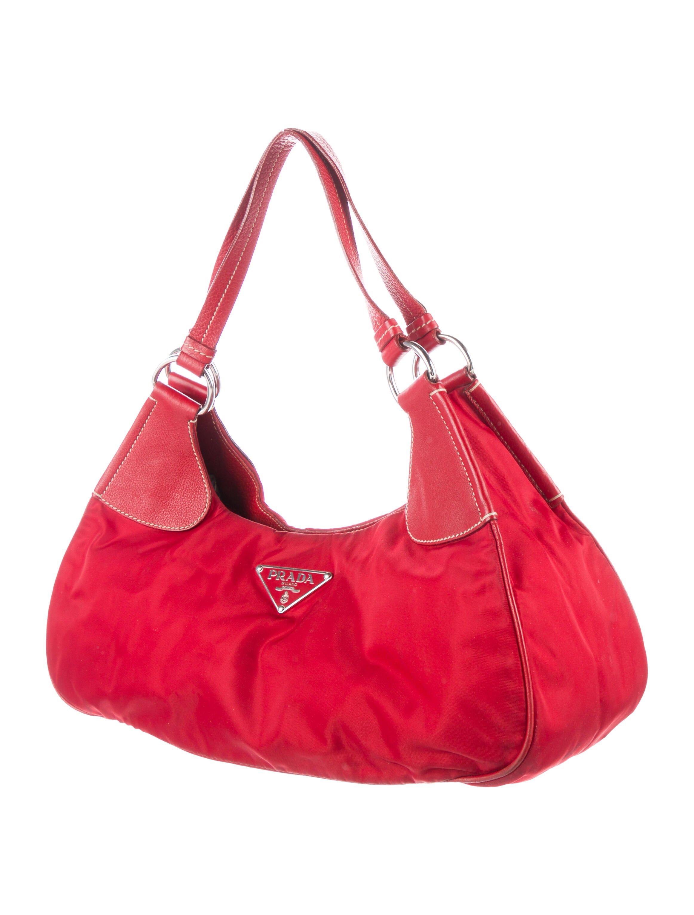 Prada Tessuto Hamal Small Shoulder Bag - Red Shoulder Bags 