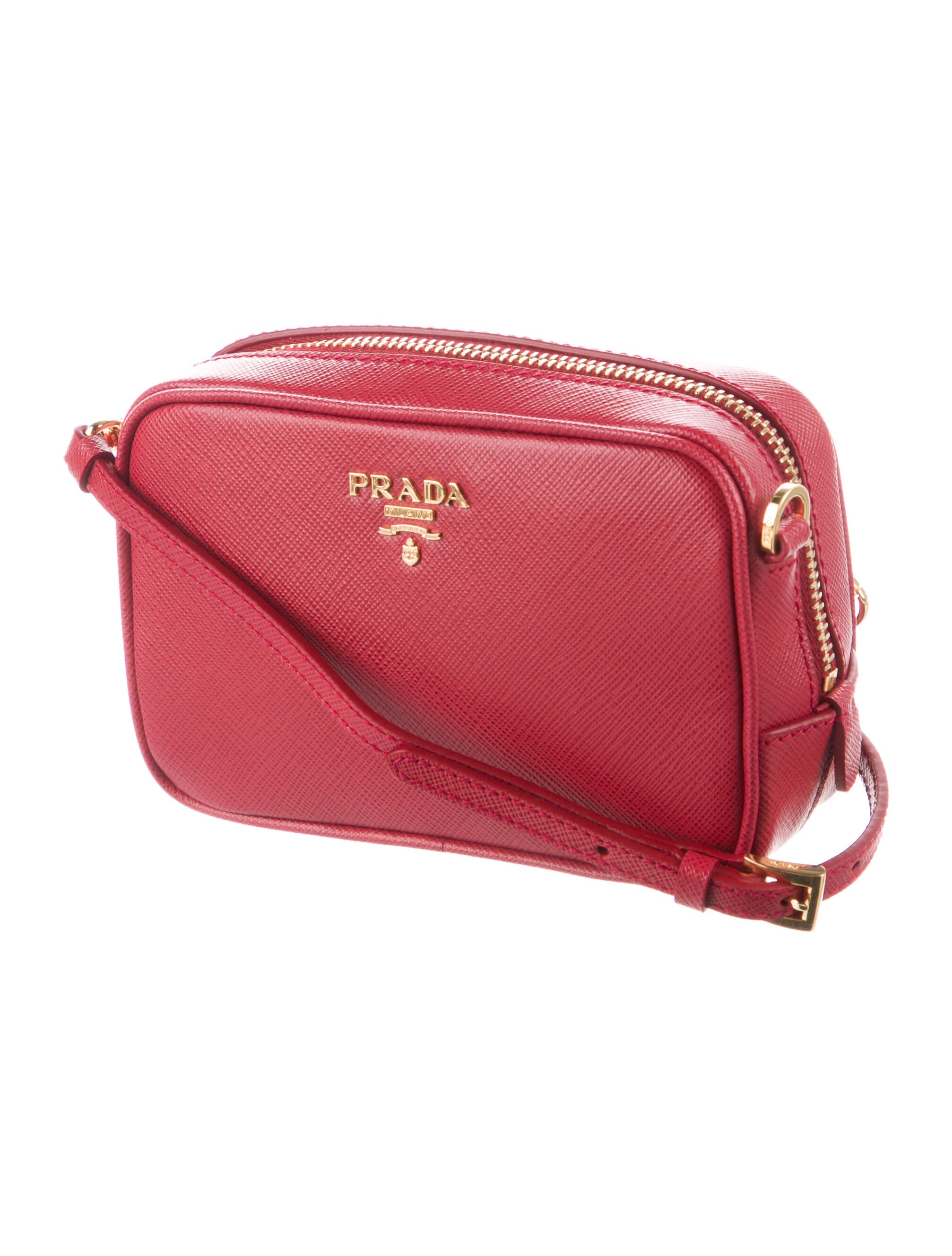 Prada Saffiano Mini Camera Bag Red Crossbody Bags, Handbags