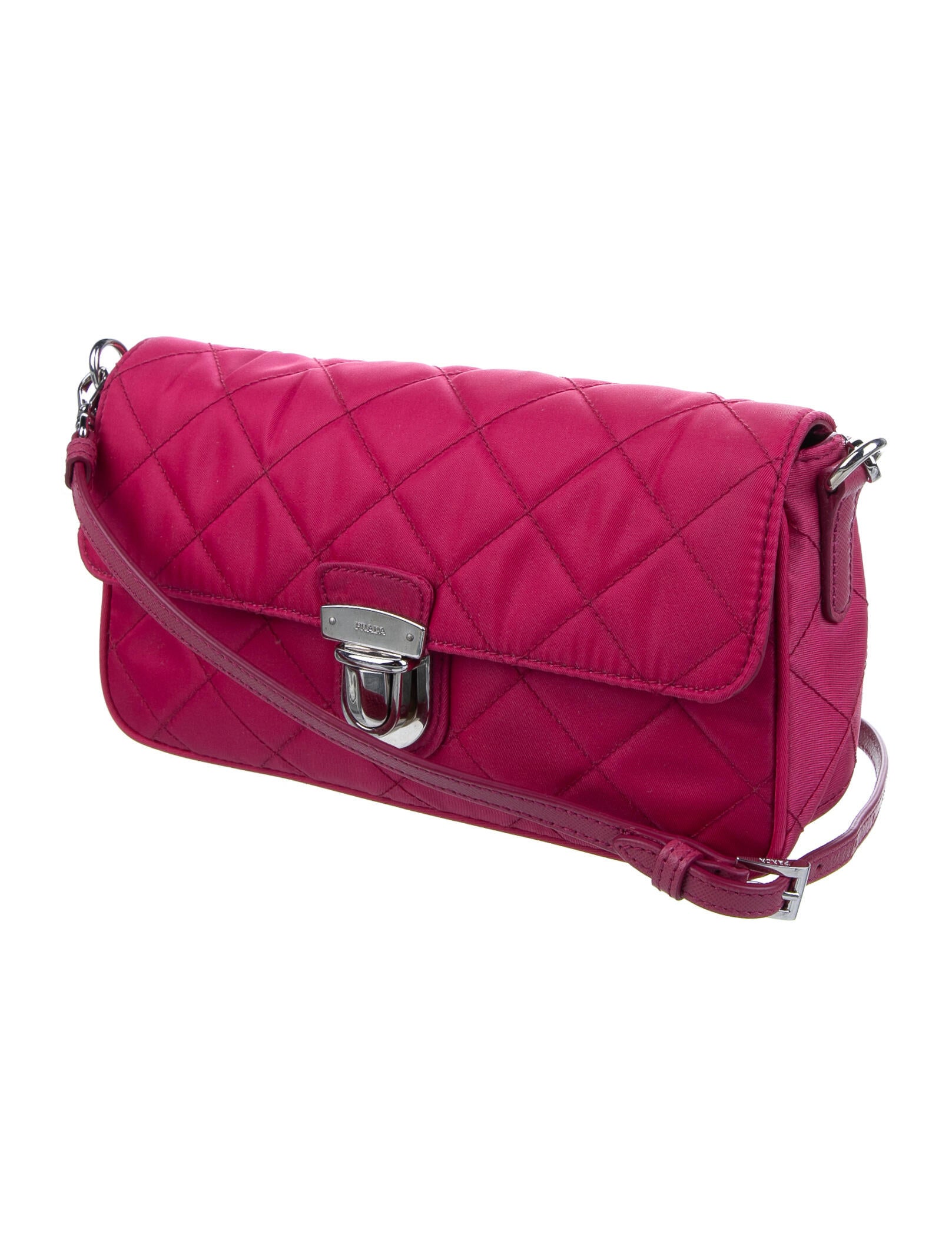 Prada Tessuto Impunto Crossbody Bag Pink Crossbody Bags, Handbags