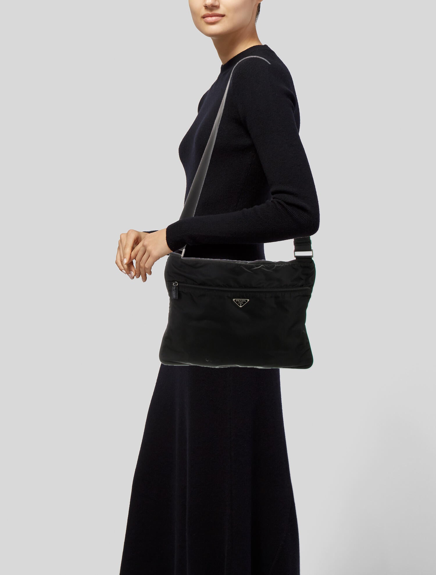 Prada Vintage Tessuto Crossbody Bag Black Crossbody Bags, Handbags