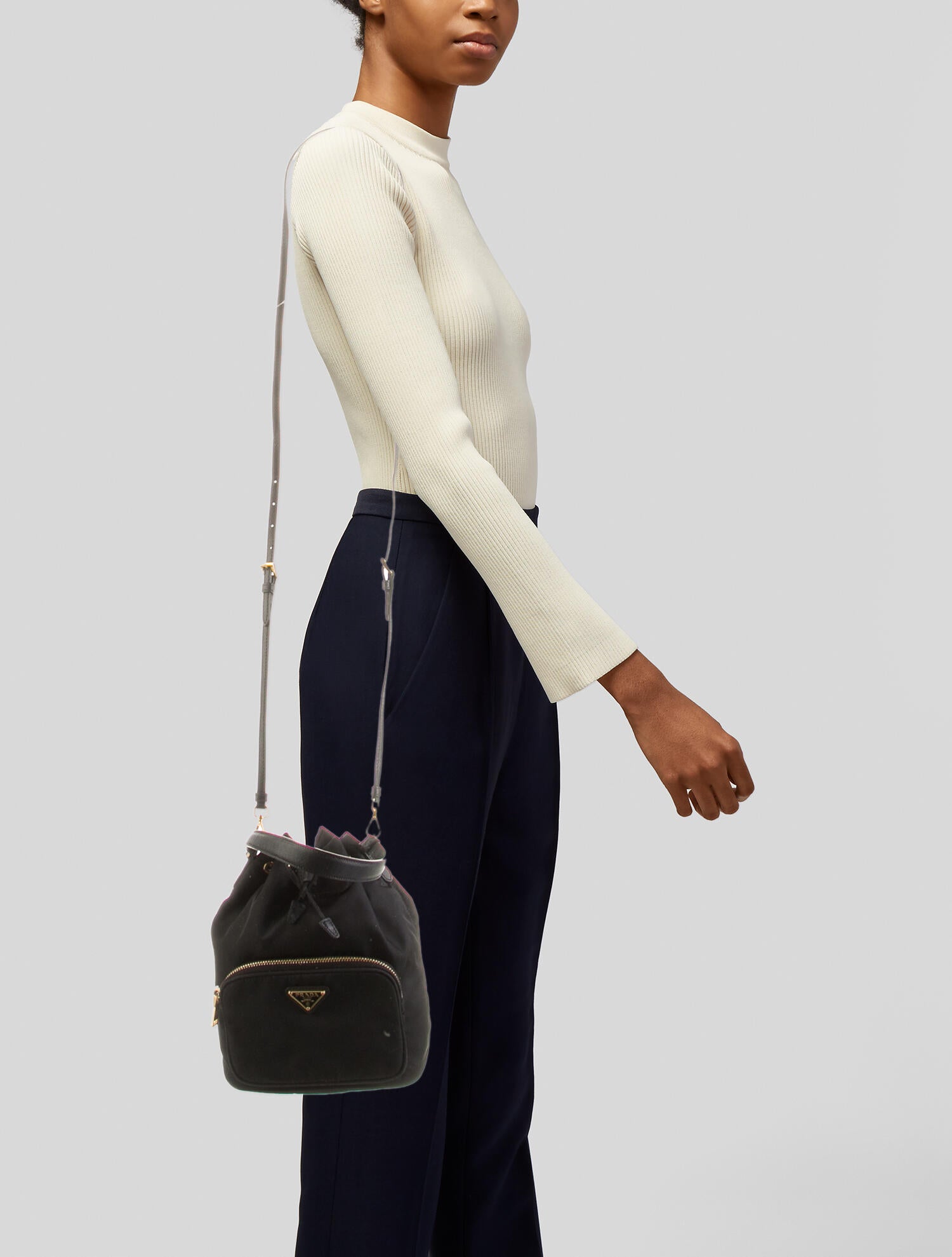 Prada 2021 Duet ReNylon Shoulder Bag Black Shoulder Bags, Handbags