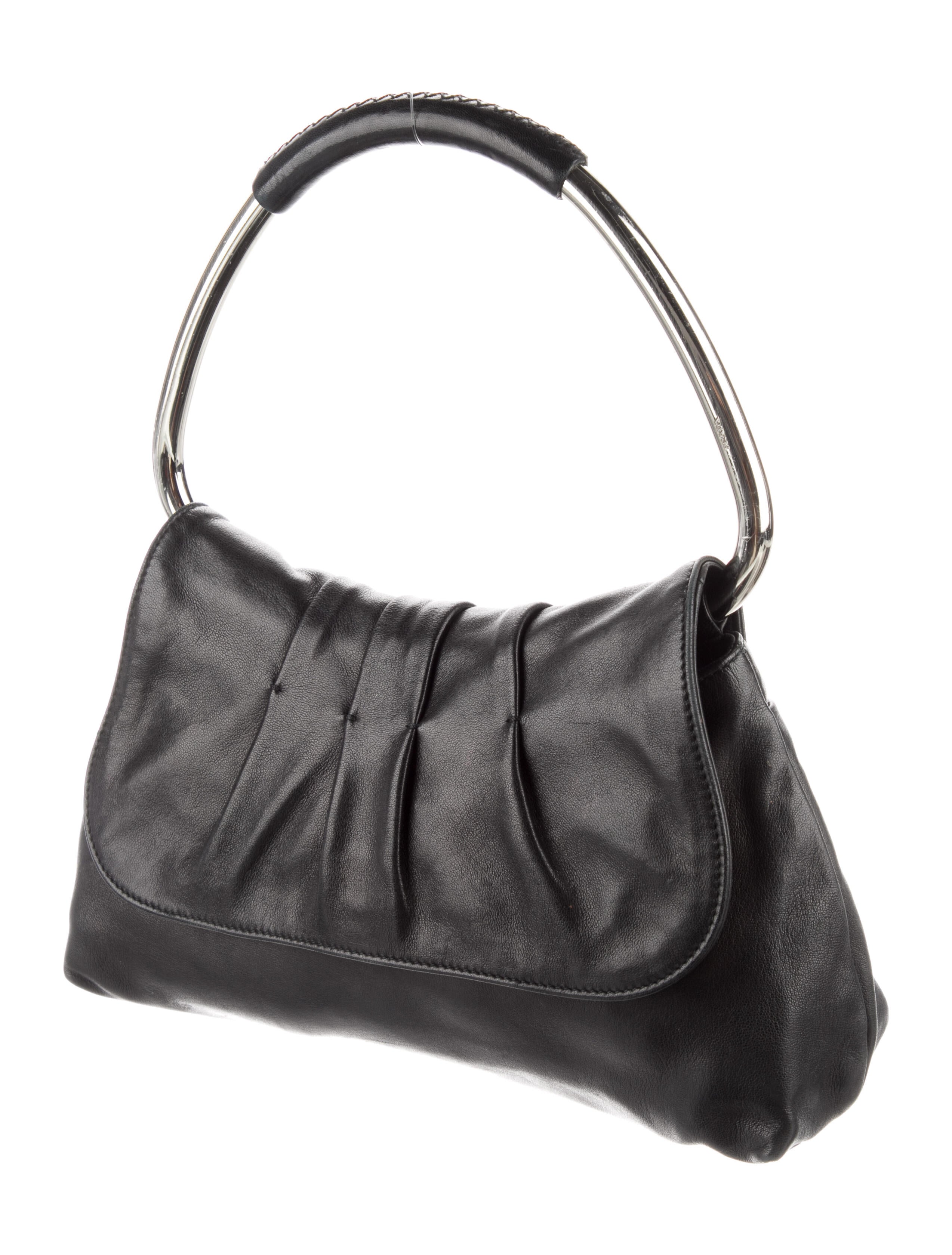 Prada Vitello Metal Bar Handle Bag - Black Handle Bags, Handbags