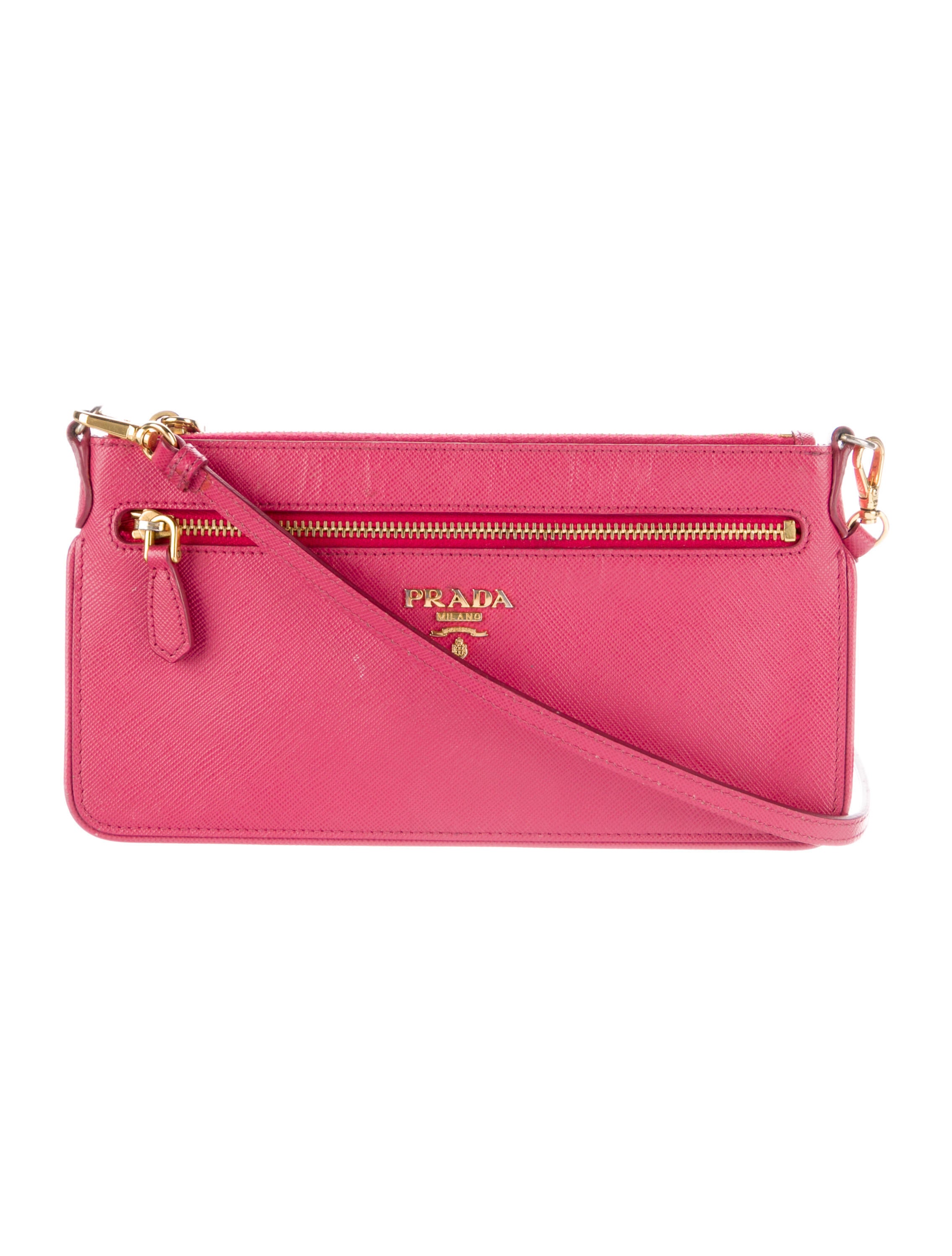 Prada Saffiano Lux Crossbody Pouch Pink Crossbody Bags, Handbags