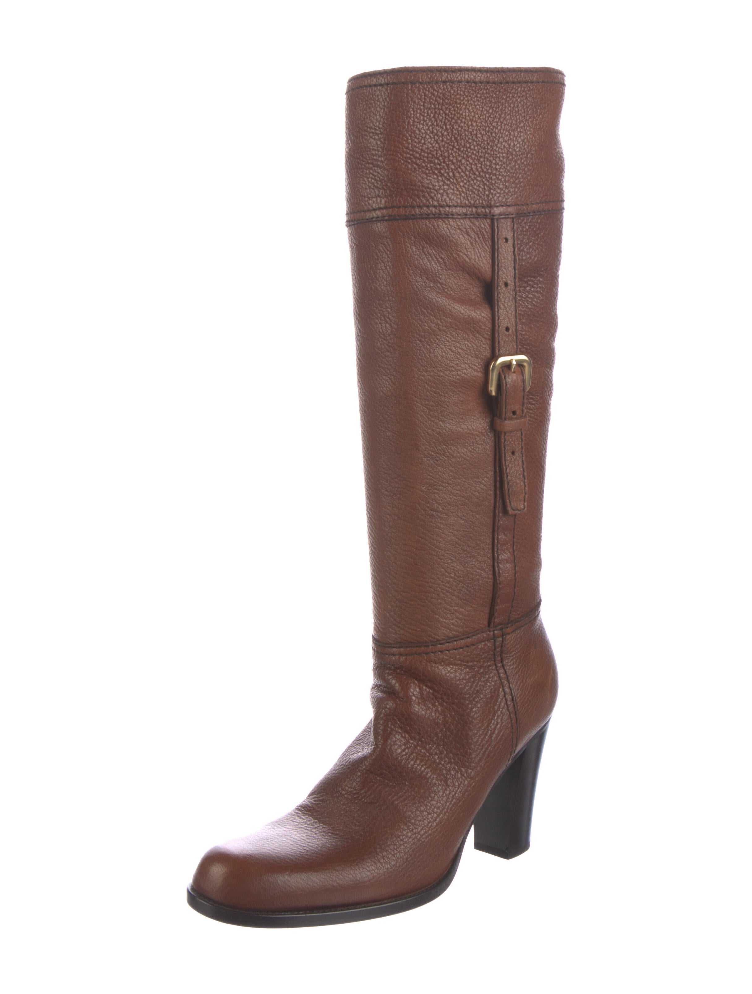 Buy Ravel Brown Leather Zip-Up Mid-Calf Boots From USA
