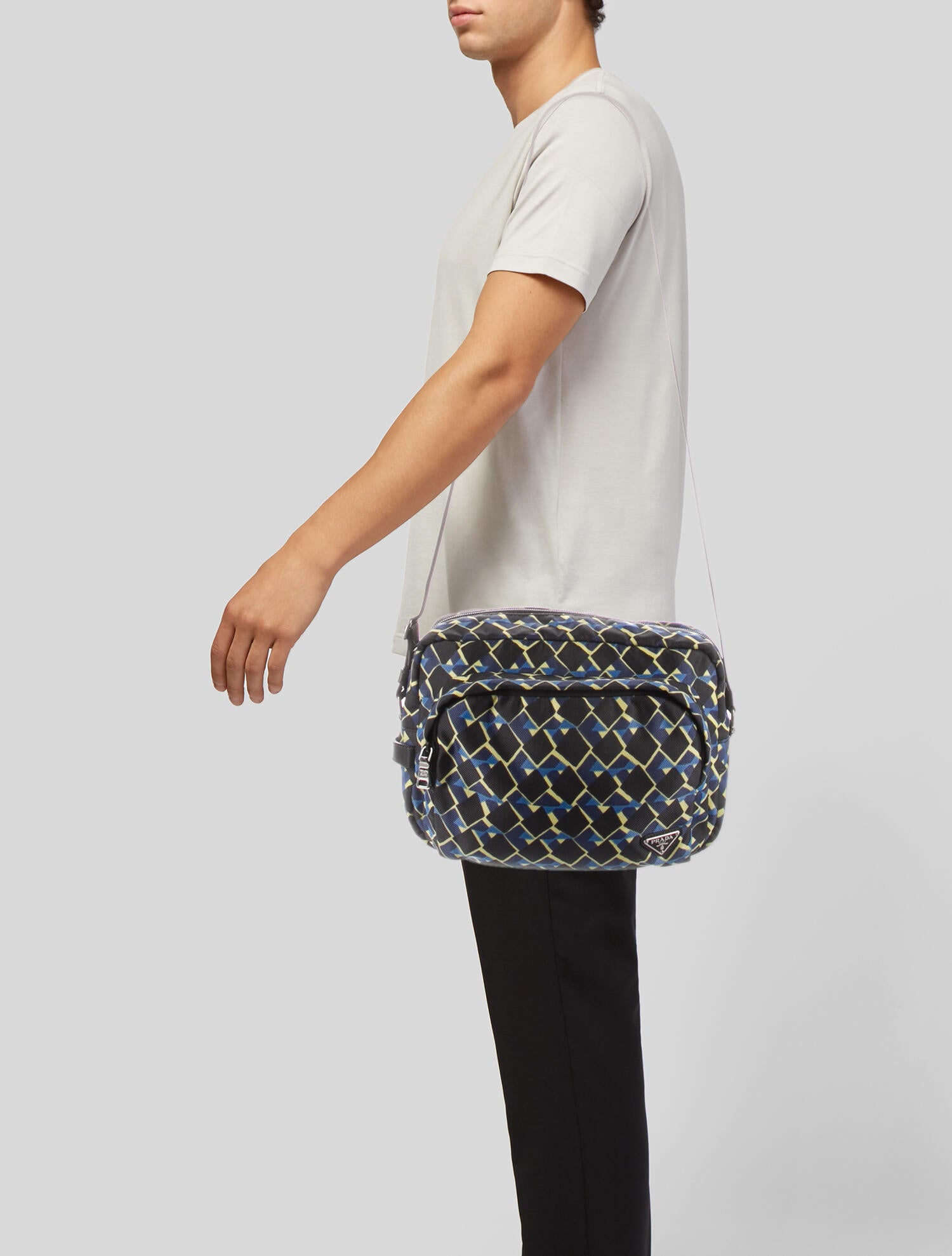 Prada Logo Jacquard Messenger Bag Brown Messenger Bags, Bags PRA725280 The RealReal