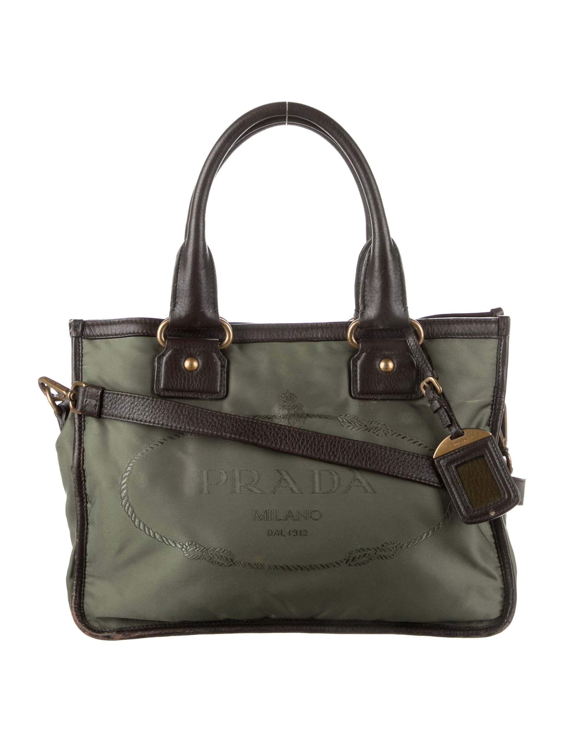 Prada Vitello Shine Tote Green Totes, Handbags PRA163114 The RealReal