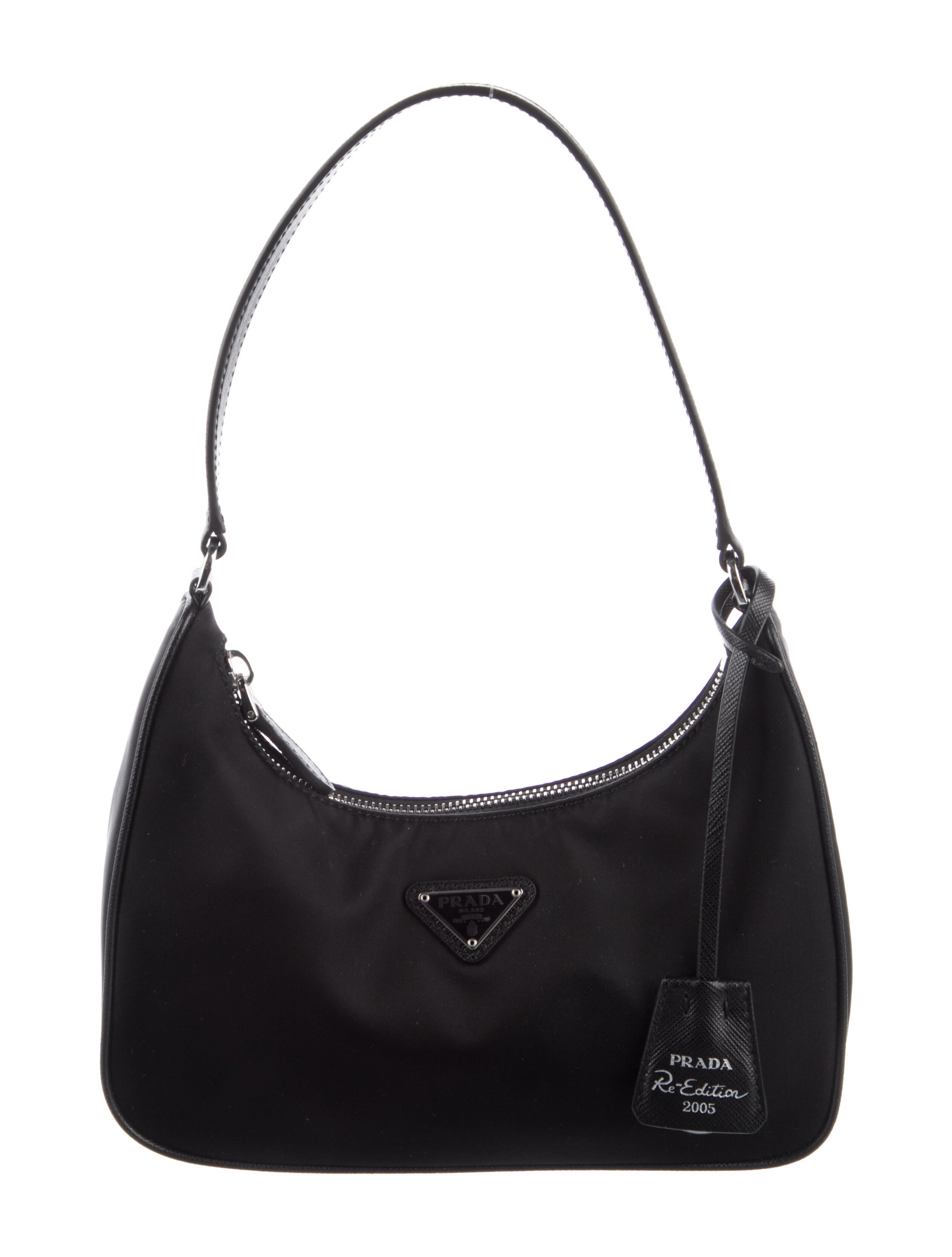 Prada ReNylon Reedition 2000 Mini Hobo Black Handle Bags, Handbags