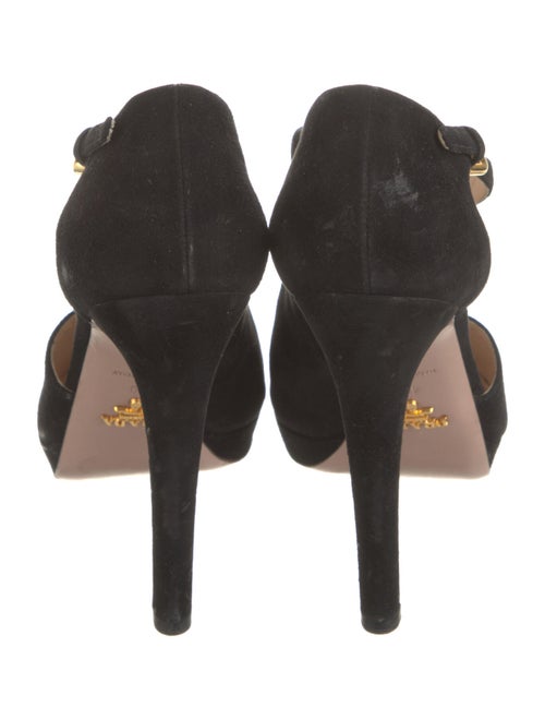 Prada Suede Cutout Accent Pumps