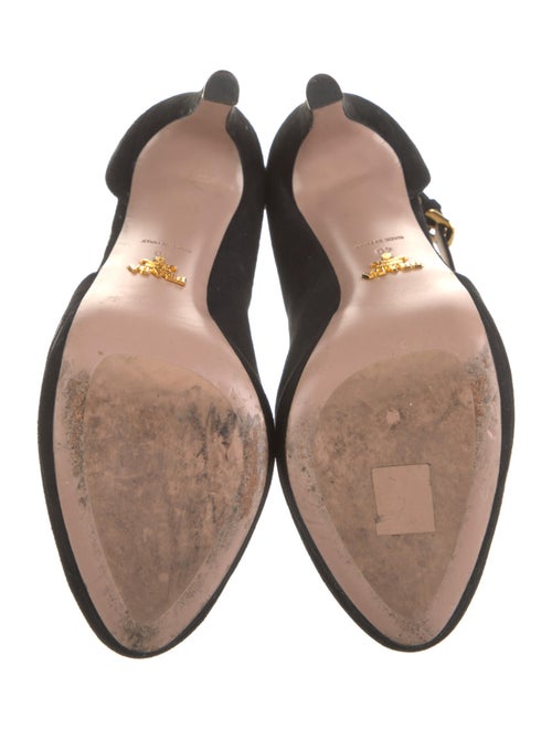 Prada Suede Cutout Accent Pumps