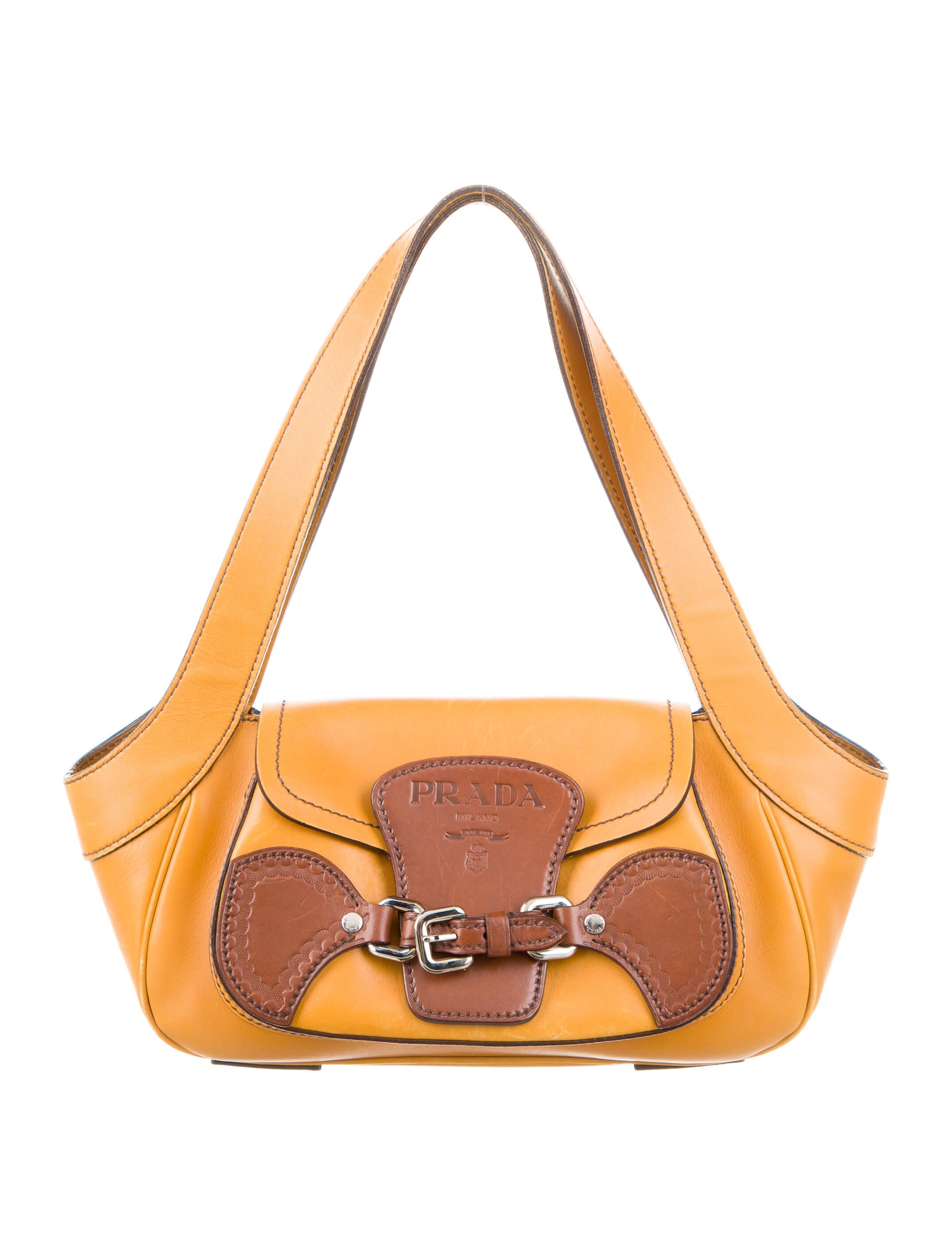 Prada Vitello Cuoio Shoulder Bag - Yellow Shoulder Bags, Handbags