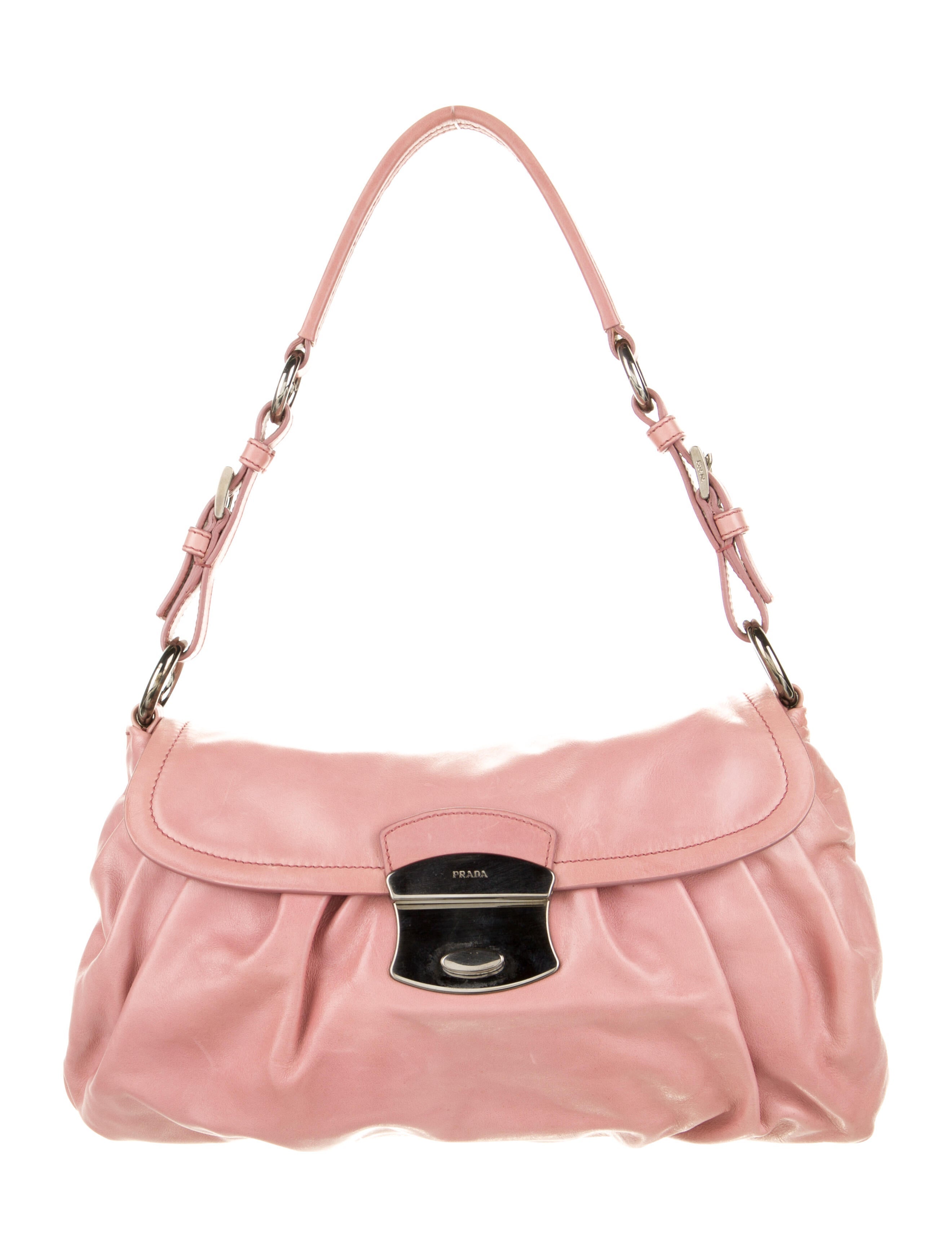 Prada AlligatorTrimmed Skipper Bag Pink Shoulder Bags, Handbags PRA150051 The RealReal