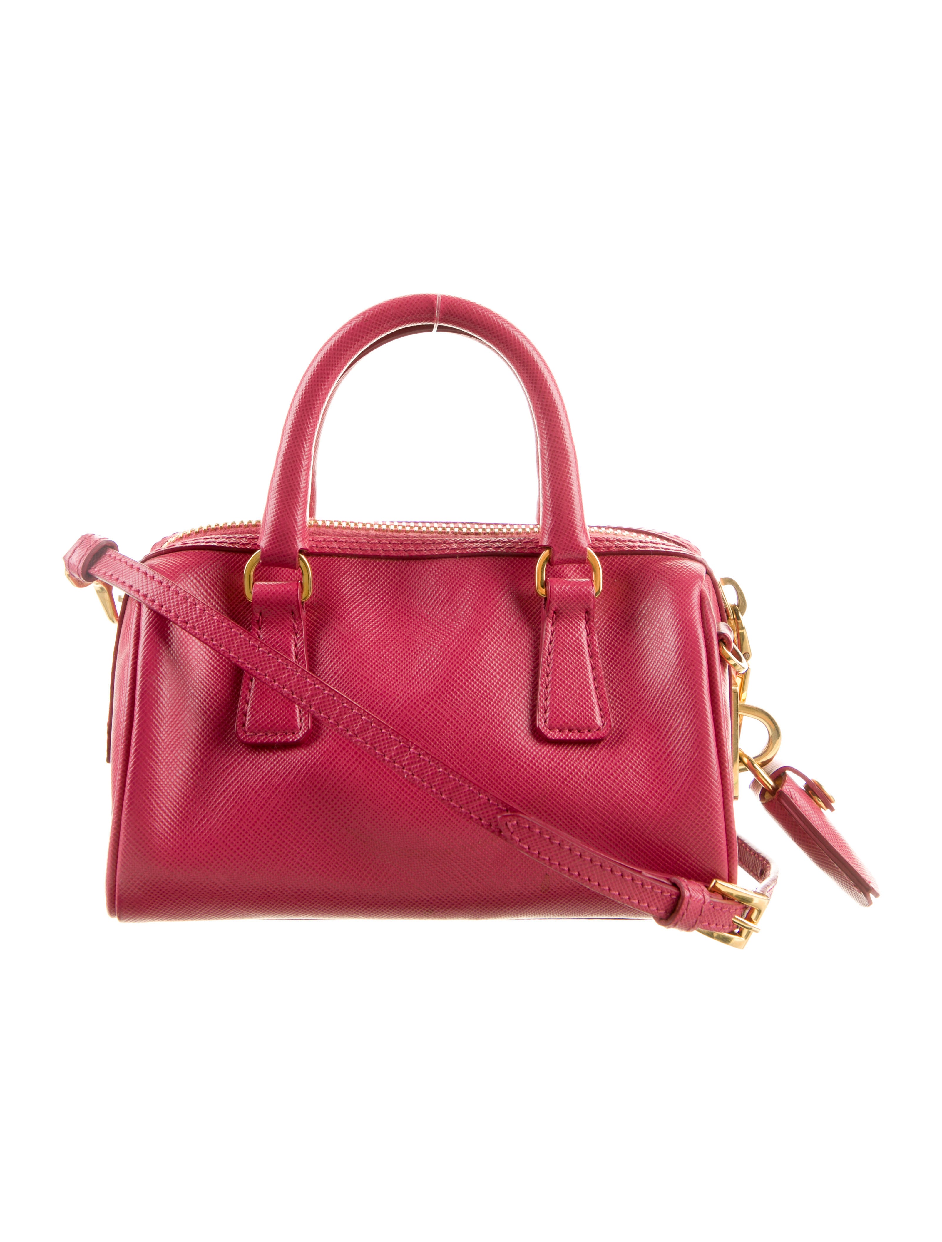 バッグ PRADA SAFFIANO LEATHER MINI BOSTON BAG Prada Saffiano Mini Convertible Boston Bag - Pink Mini Bags