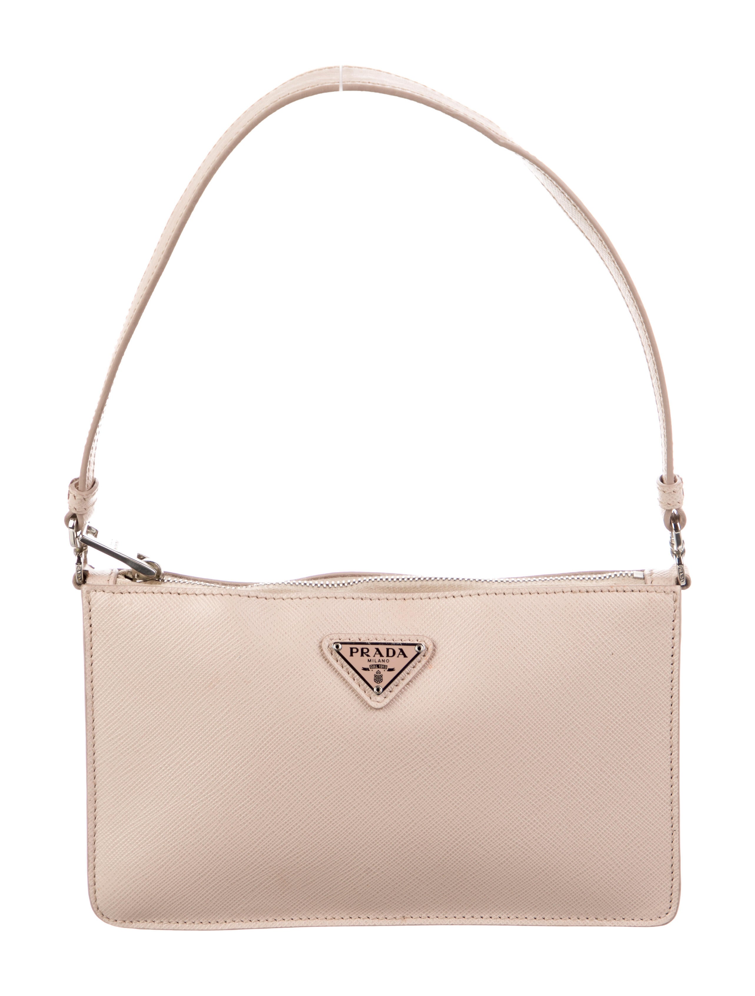 Prada LeatherTrimmed Tessuto Bag Pink Shoulder Bags, Handbags