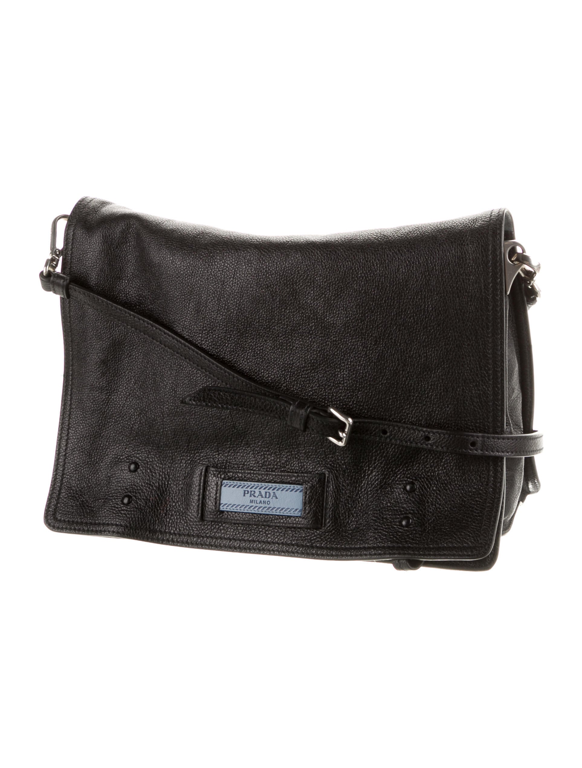 Prada Small Glace Calf Etiquette Messenger Bag Crossbody Bags