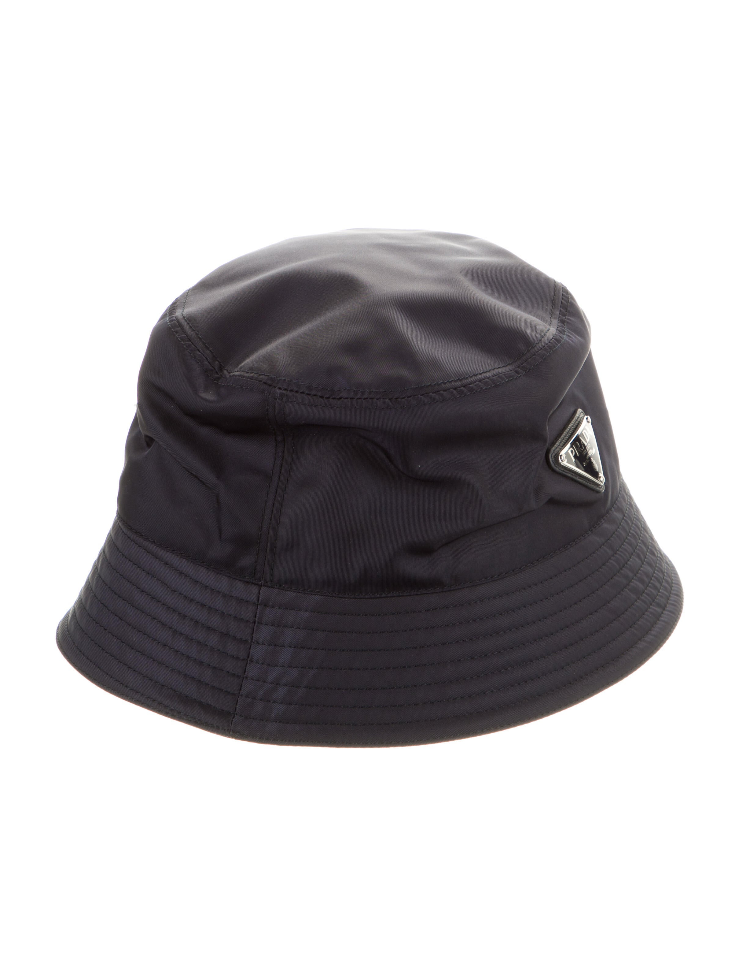 Prada Woven Knit Bucket Hat Blue Hats, Accessories PRA790057 The