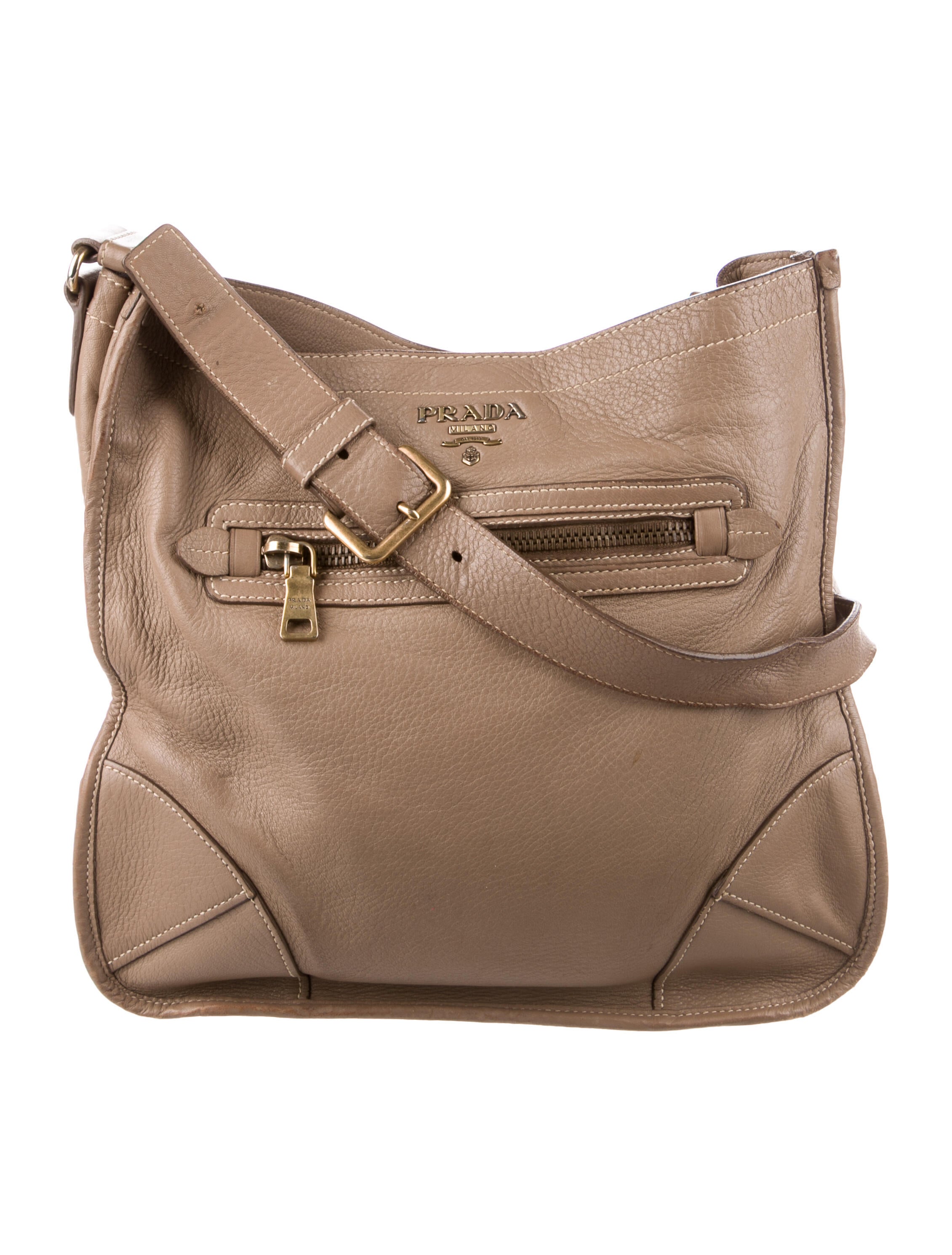 Prada Canapa Logo Jacquard Messenger Bag Brown Shoulder Bags, Handbags PRA766021 The RealReal