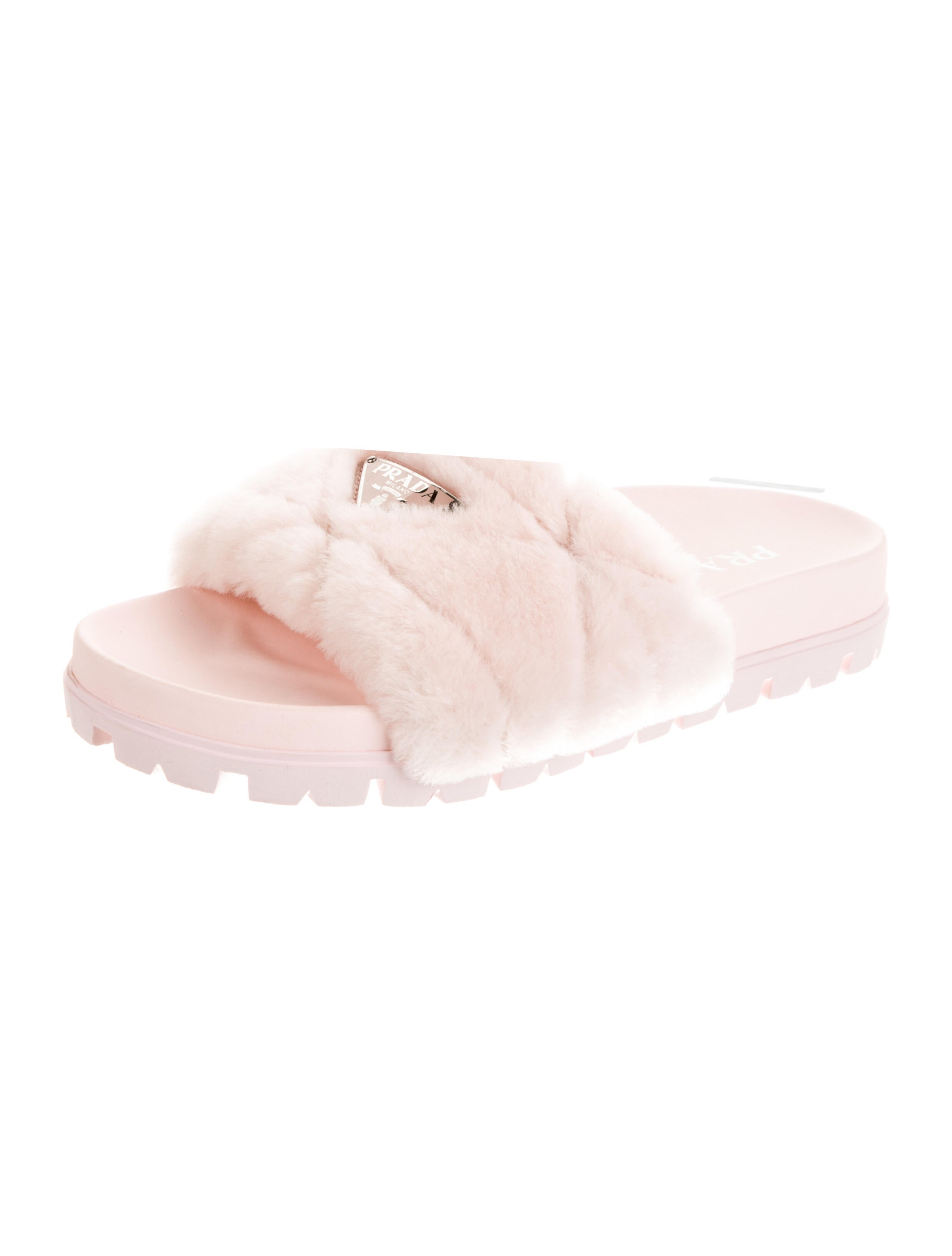 Prada Shearling Slides - Pink Sandals, Shoes - PRA795656 | The RealReal
