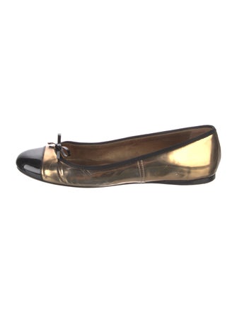 Prada Leather Bow Accents Ballet Flats